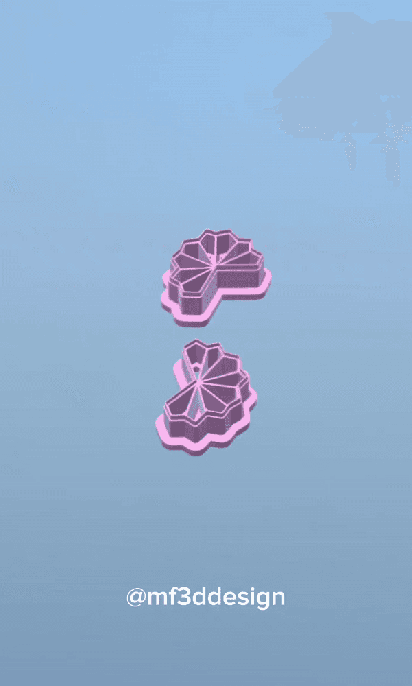 Abstract Part Flower Clay Cutter for Polymer Clay | Digital STL File | Clay Tools | 4 Sizes Summer C 3d model