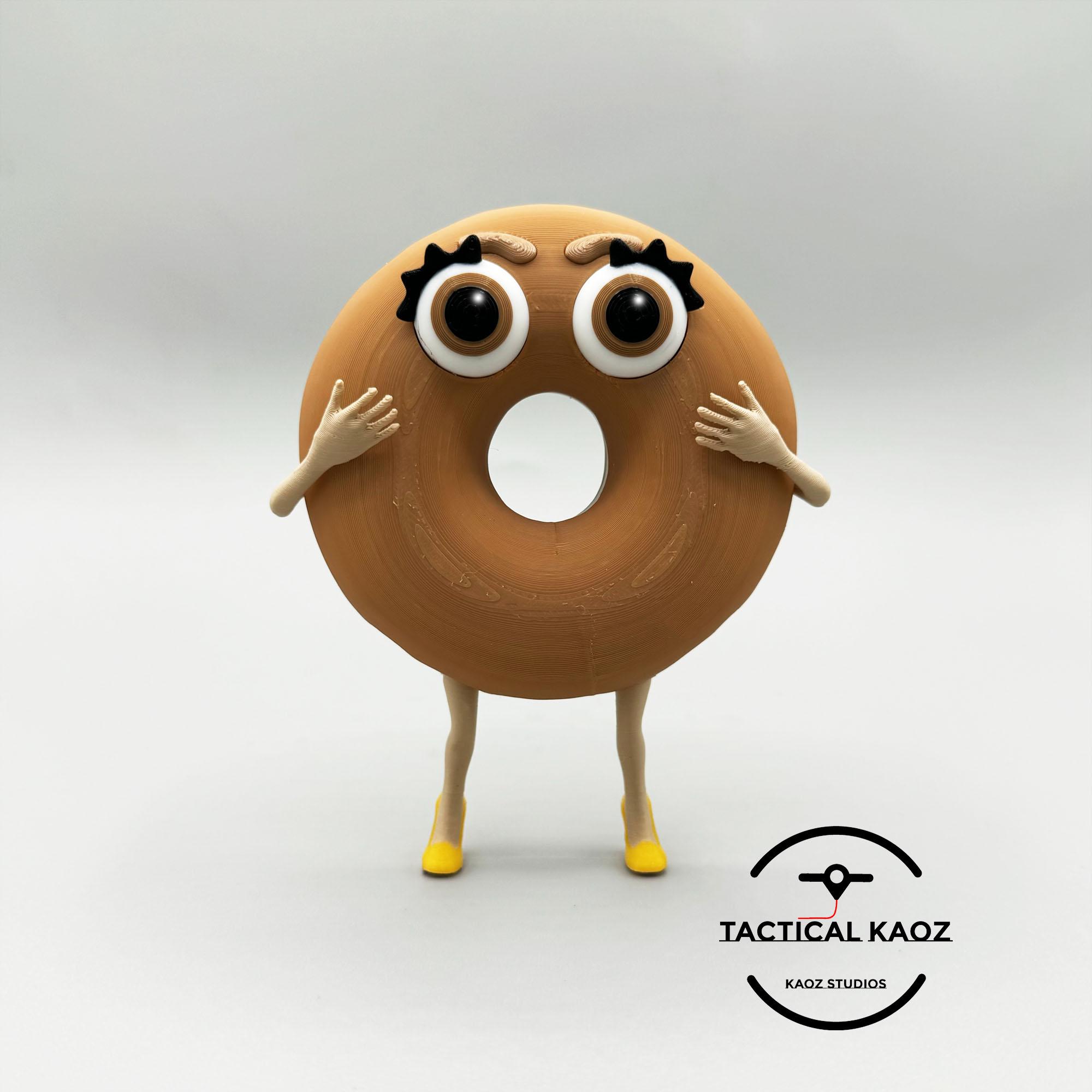 SURPRISED DONUT FUNNY FIGURE - MULTIPART MODEL 3d model