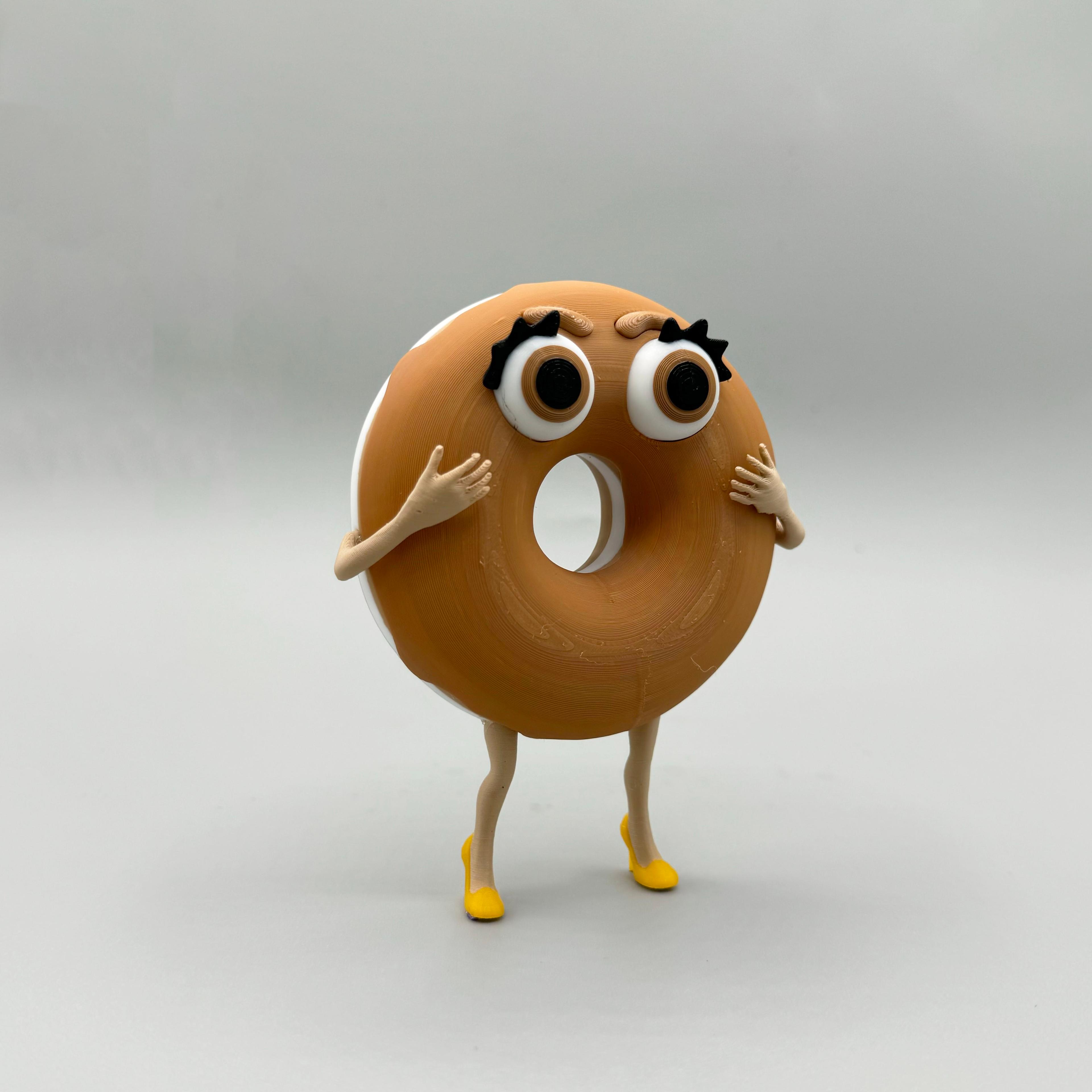 SURPRISED DONUT FUNNY FIGURE - MULTIPART MODEL 3d model