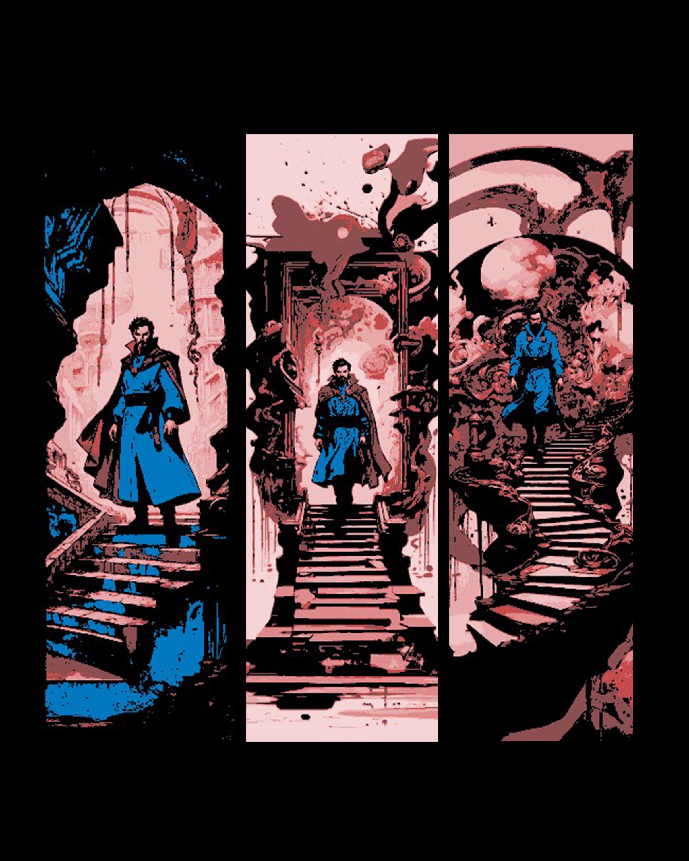 Fan Art of Marvel character Doctor Strange on the Endless Stairs - Set of Bookmarks 3d model