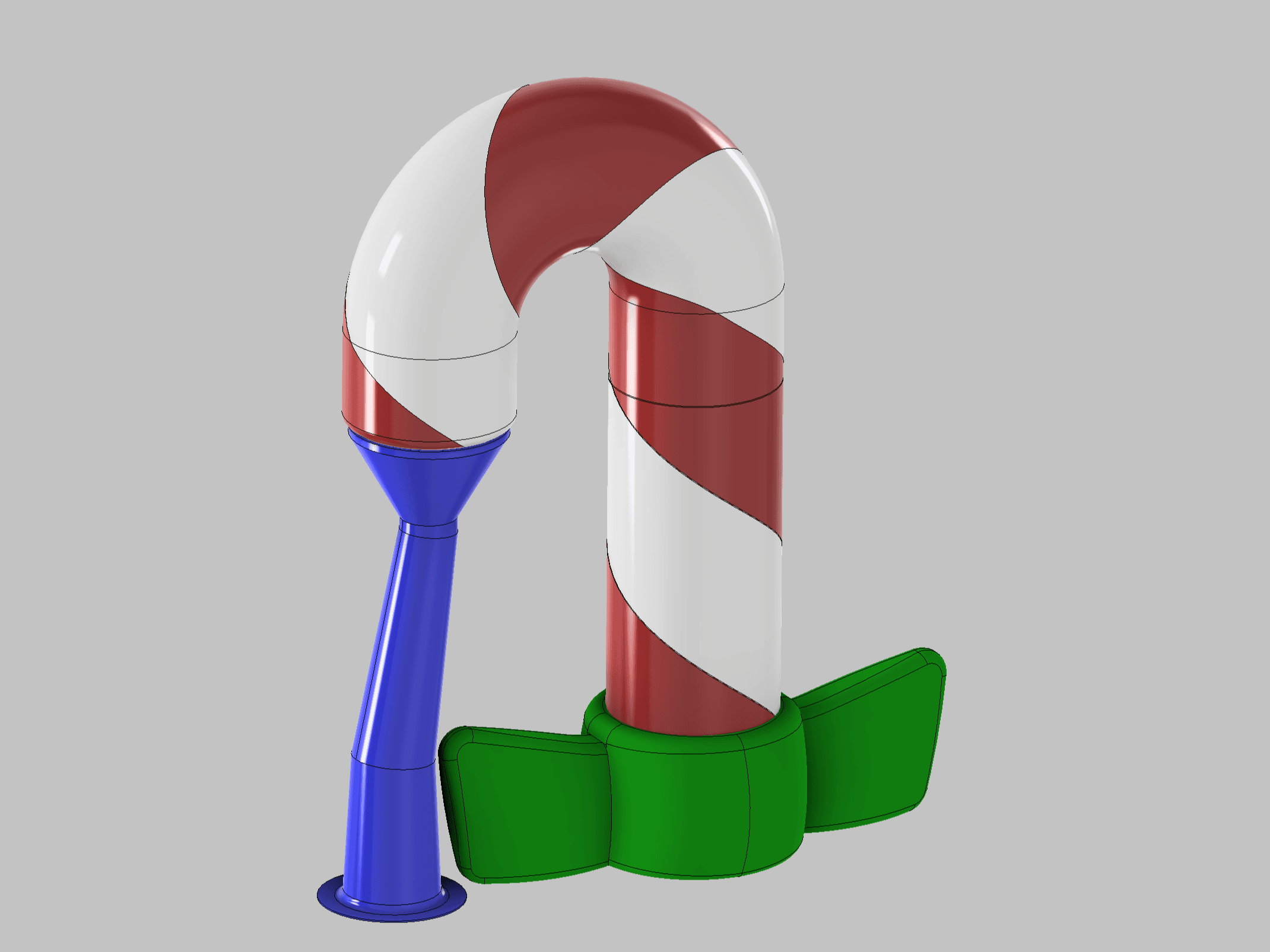 Candy Cane Sword Print-in-Place 3d model