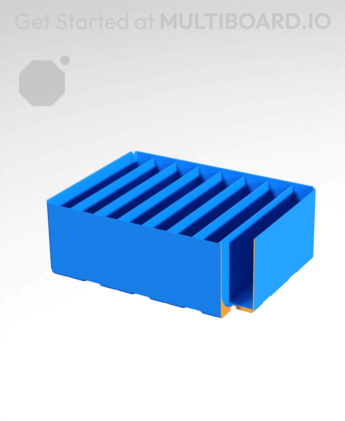 4x3x1.5 - Curved - Double Divided Bin - Multibin Insert 3d model