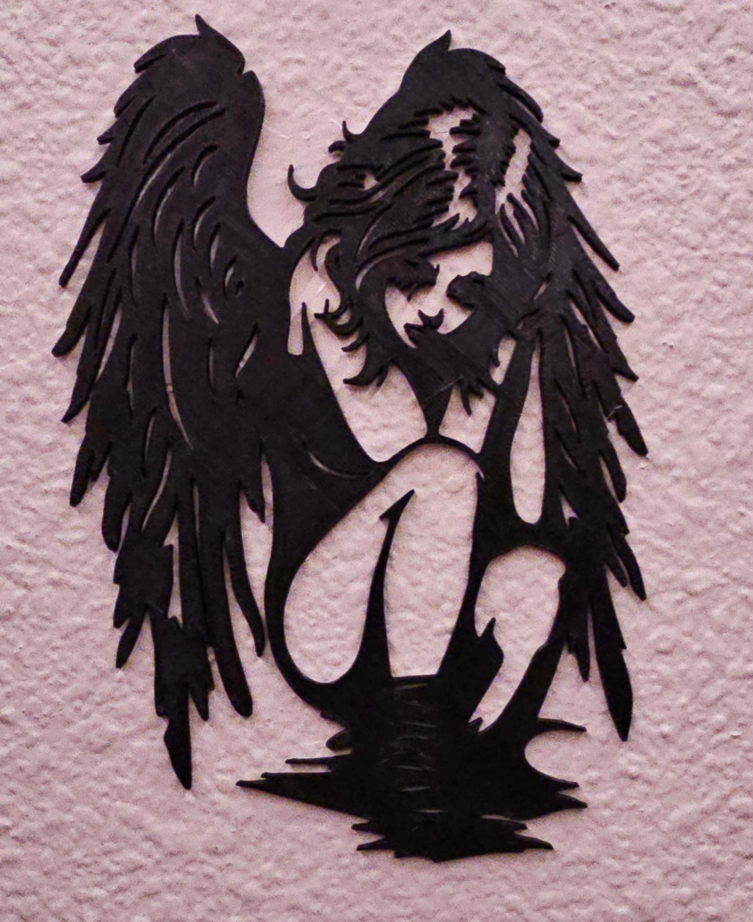 fallen angel wall art gothic wall decor broken wings  - Such a bad *** design! - 3d model