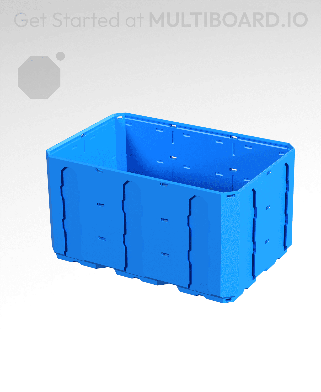 3x2x1.5 - Topped Multipoint Rail - Multibin Shell 3d model