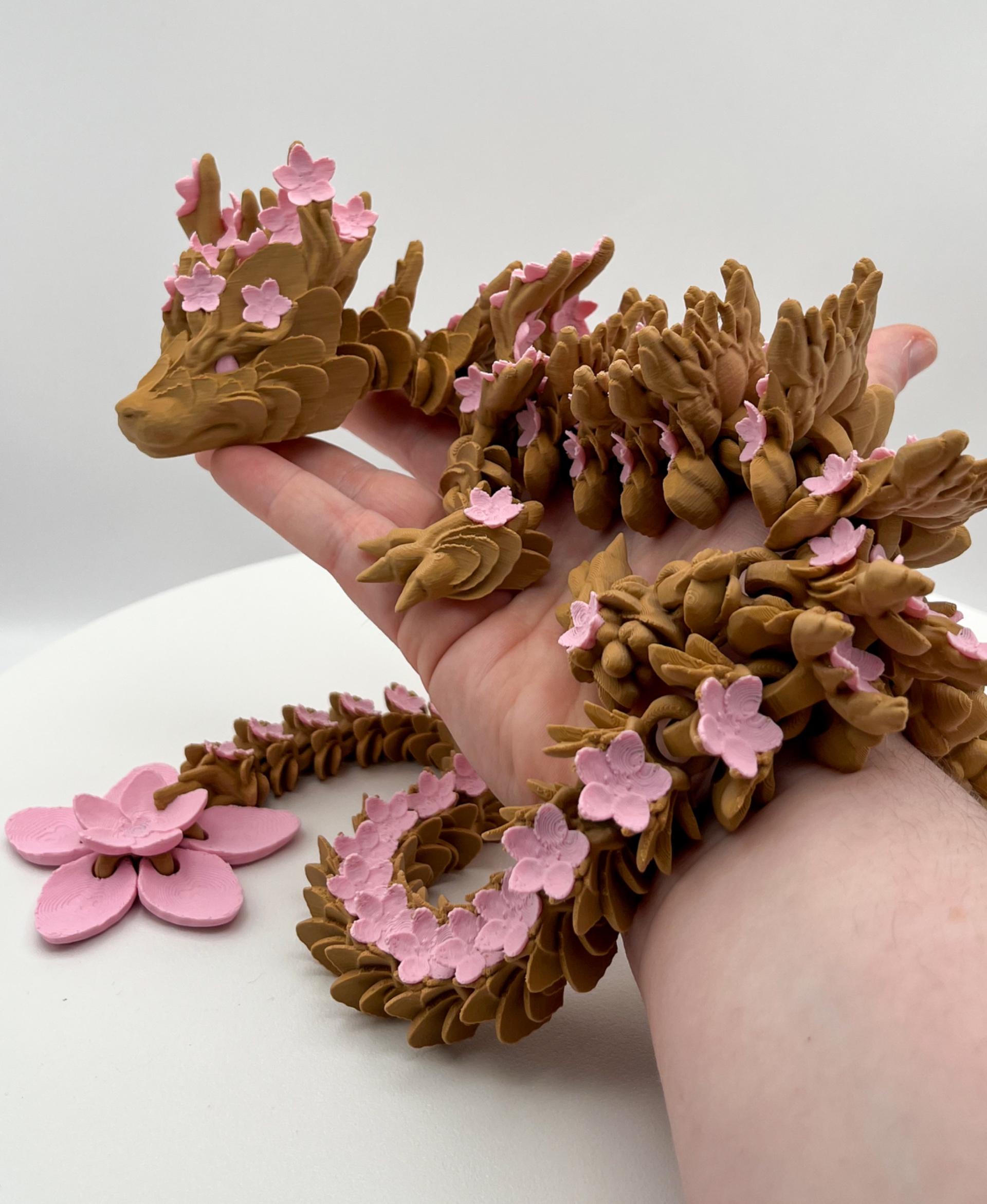Cherry Blossom Dragon - Brown and pink Cherry blossom dragon! - 3d model