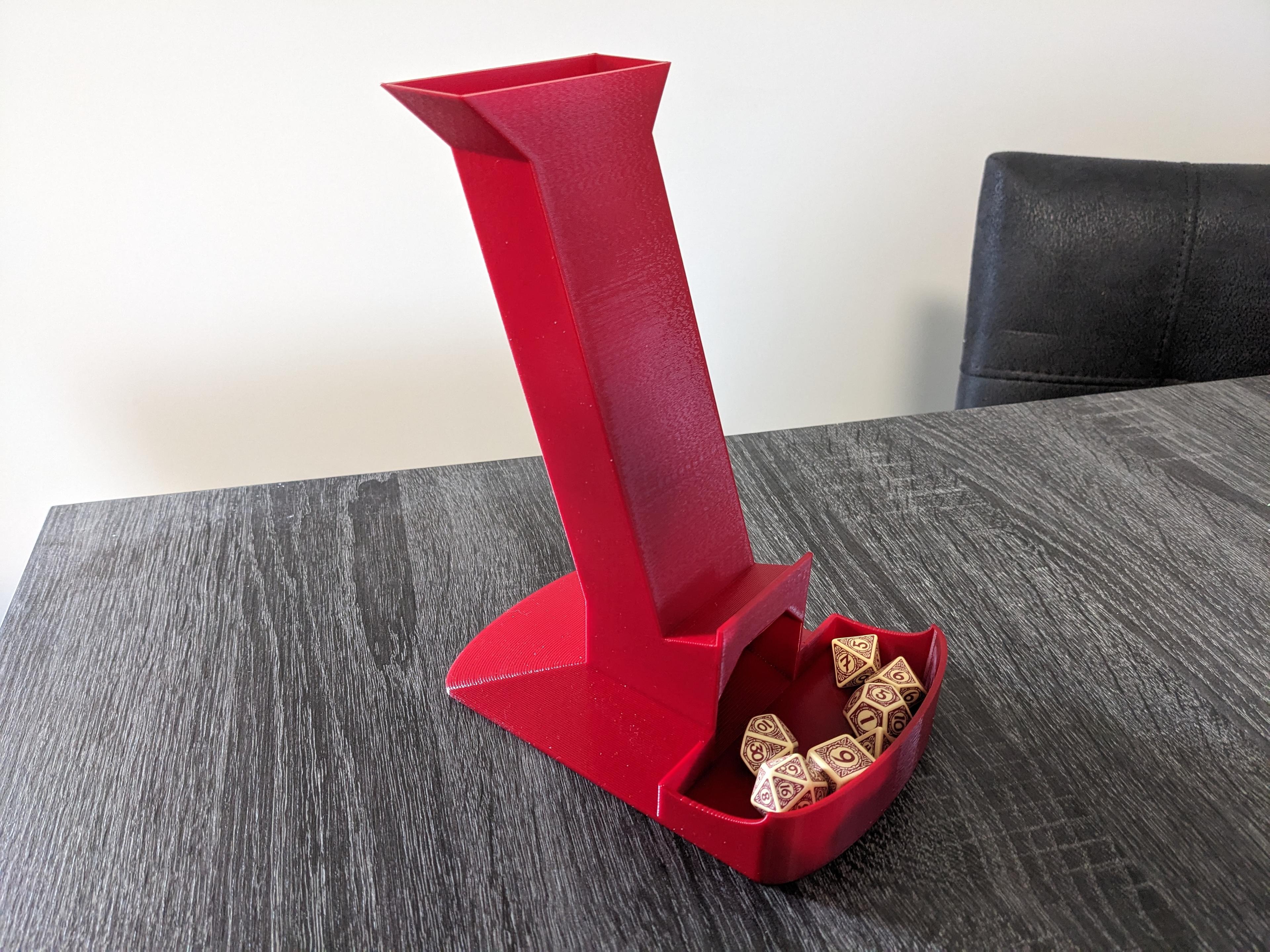Parametric Dice Tower & Tablet Stand (Customizable) 3d model