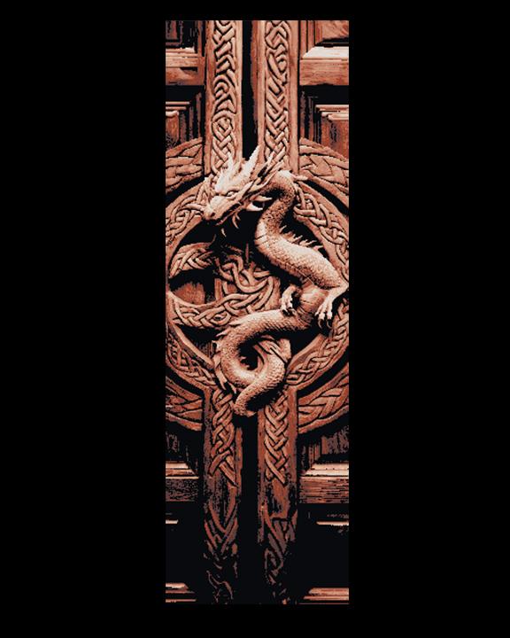 Carvings of the Ancient Celtic Dragons Guard the door - Set of Bookmarks 3d model