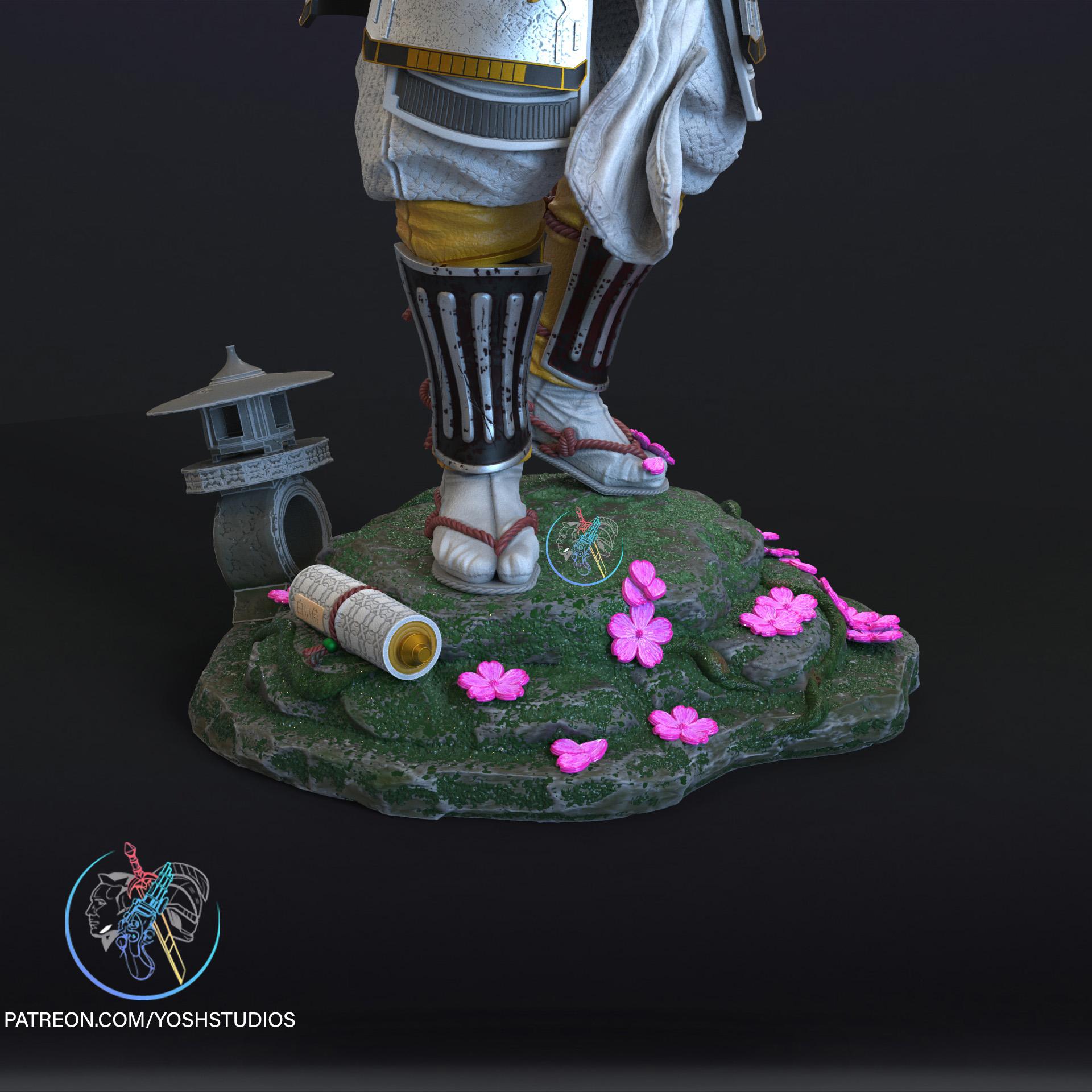 Sengoku White Ranger Statue 3D Printer File STL 3d model