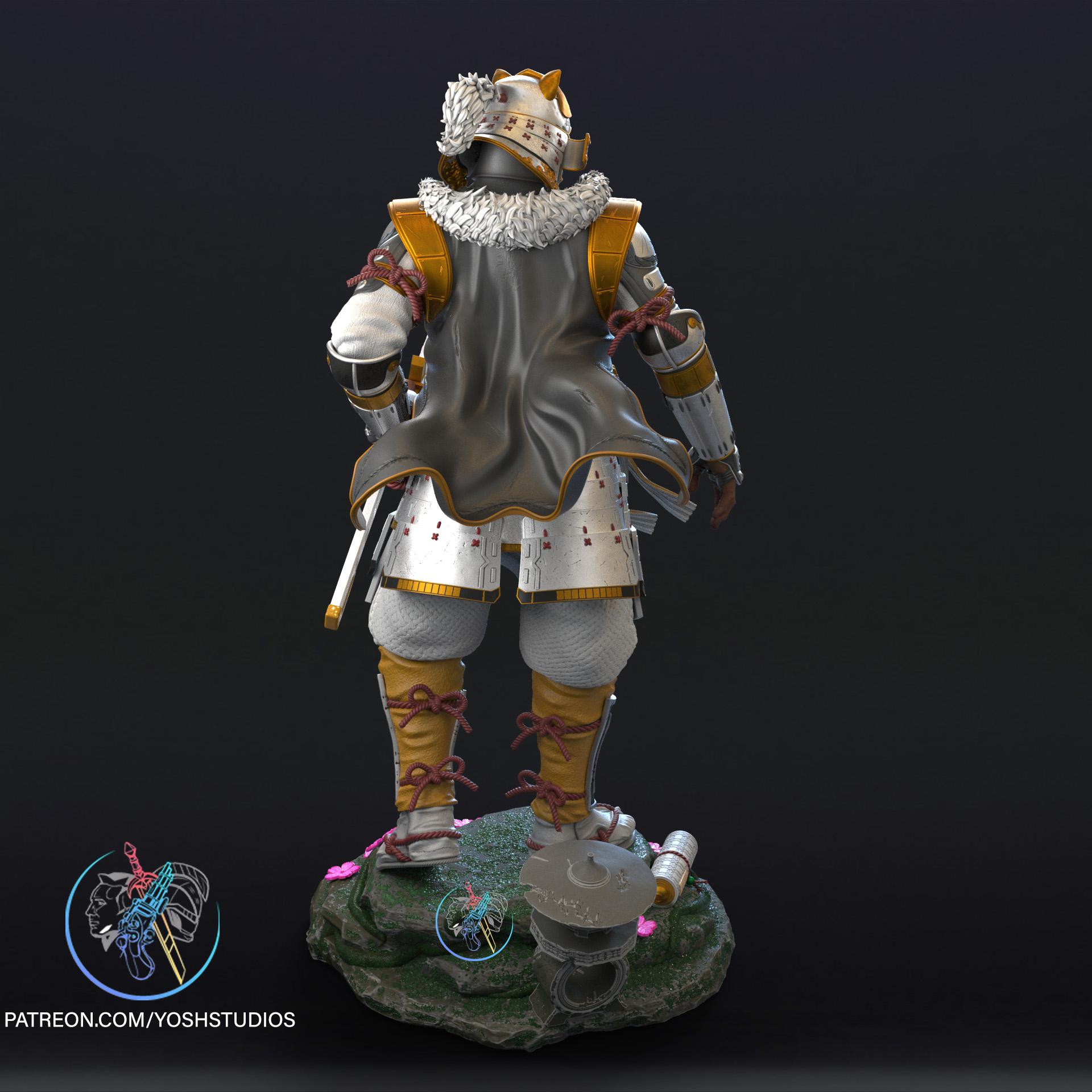 Sengoku White Ranger Statue 3D Printer File STL 3d model