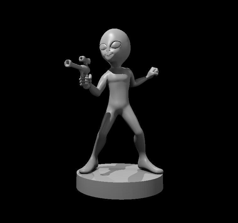 Grey Alien with Blasters - Grey Alien with Blasters - 3d model render - D&D - 3d model