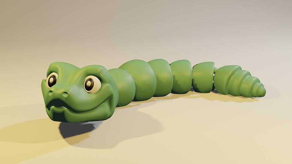 Slick - Articulated Snake Snap-Flex Fidget (Medium Joints) 3d model