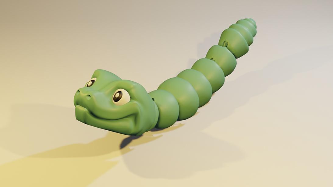 Slick - Articulated Snake Snap-Flex Fidget (Medium Joints) 3d model