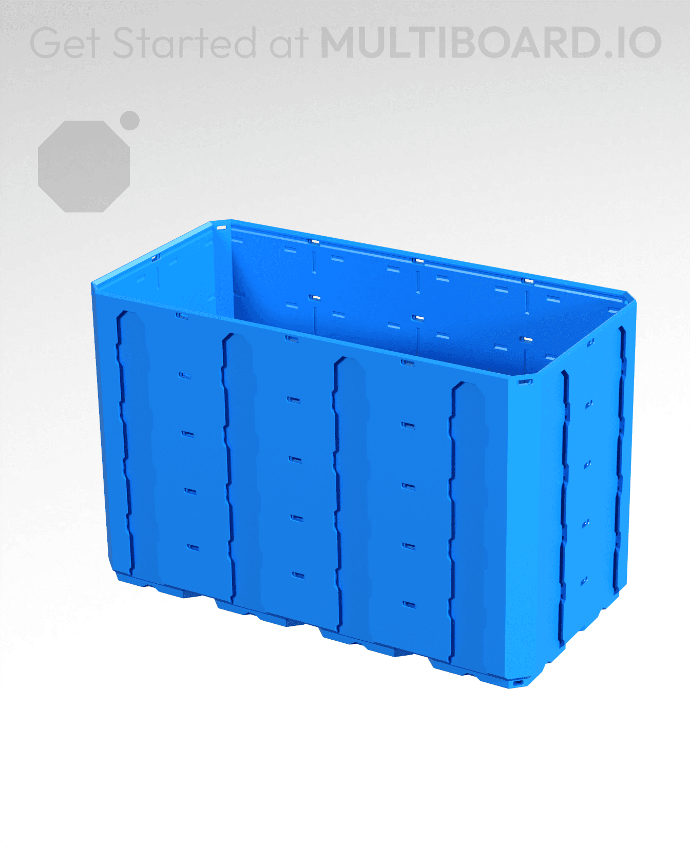 4x2x2.5 - Topped Multipoint Rail - Multibin Shell 3d model