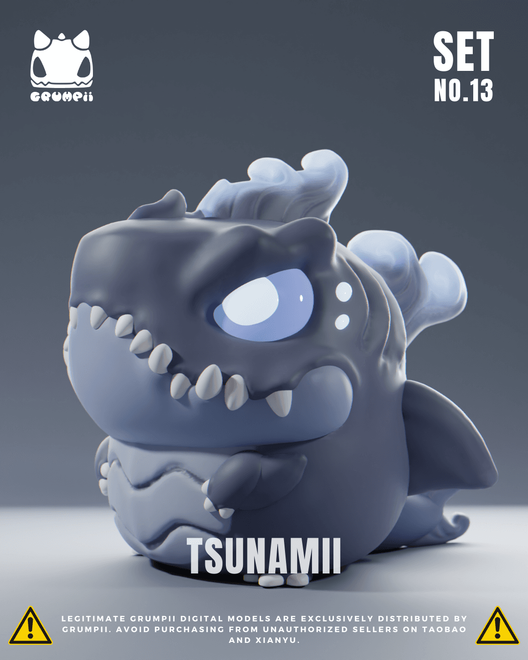 Grumpii 3D Printable Art Toy - Chubbii Series - Set 13 3d model