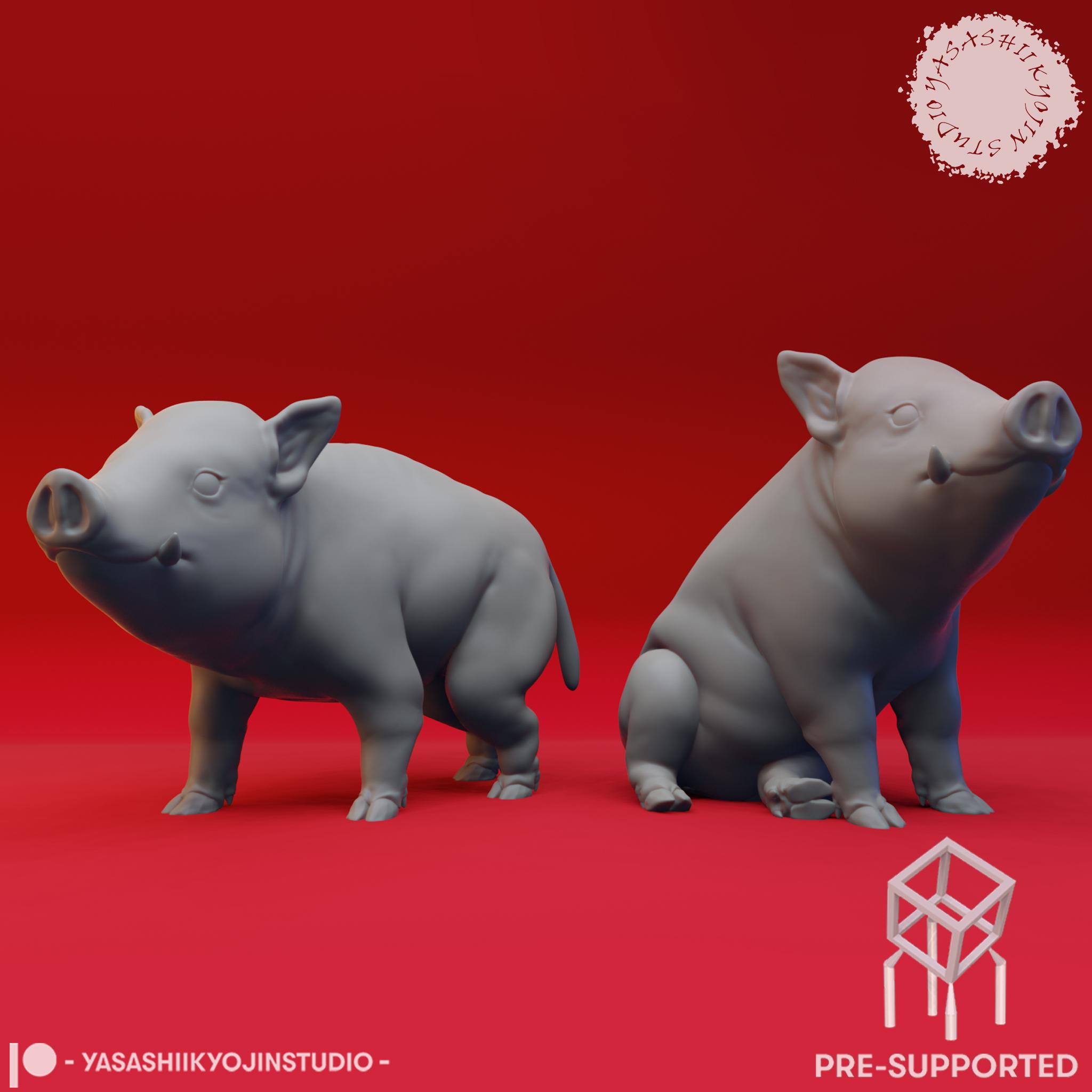 Giant Boar Bundle - Tabletop Miniatures (Pre-Supported) 3d model