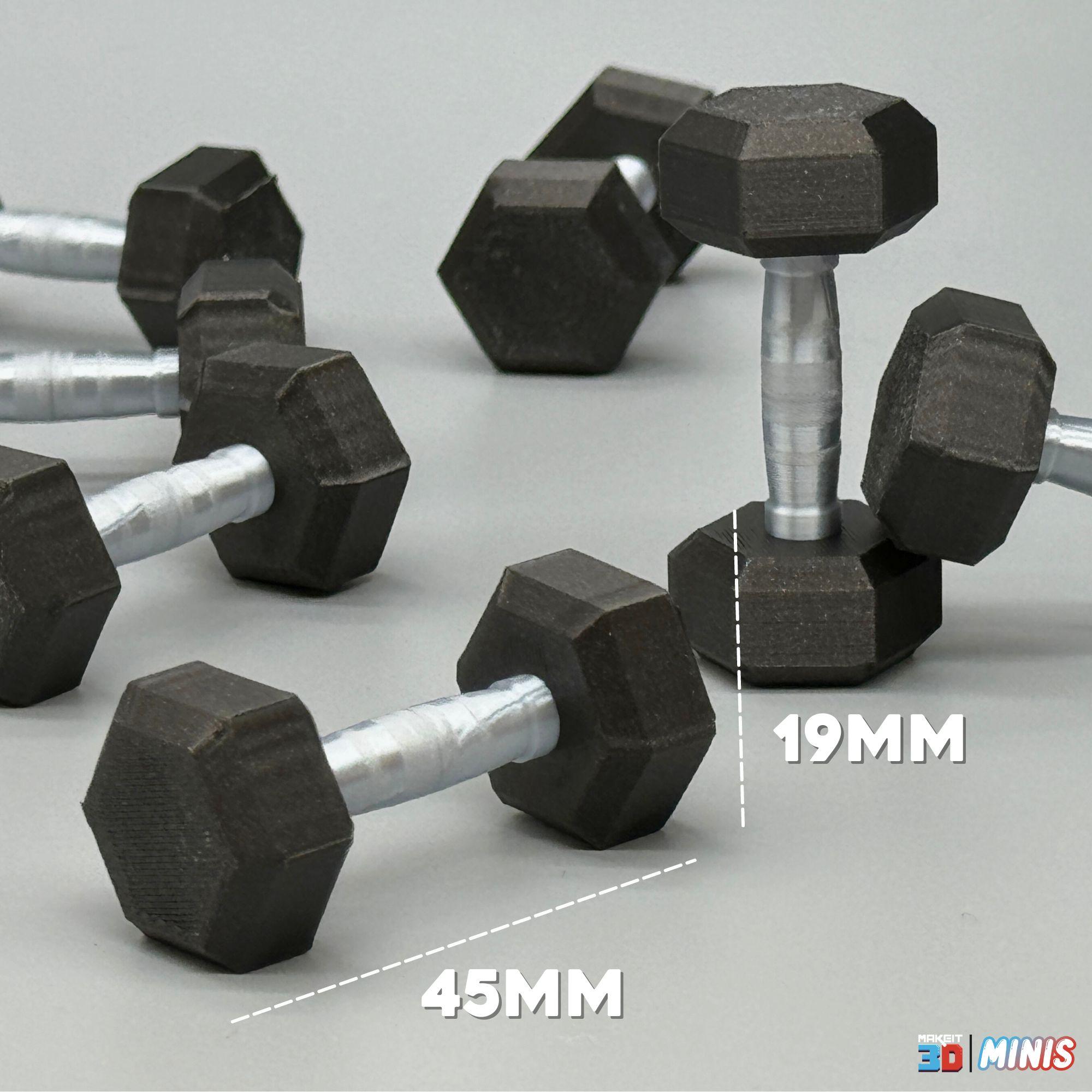3D Printable Miniature Dumbbells STL Files 3d model