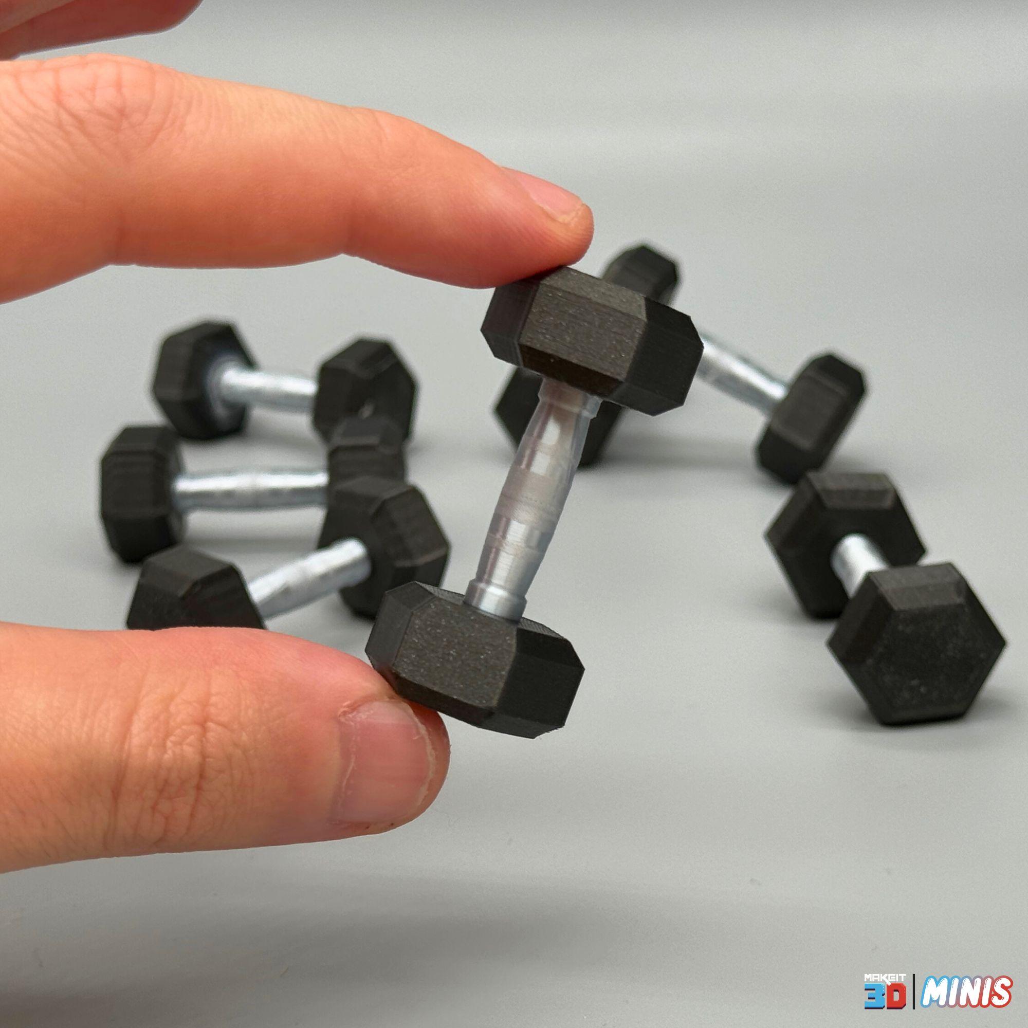 3D Printable Miniature Dumbbells STL Files 3d model