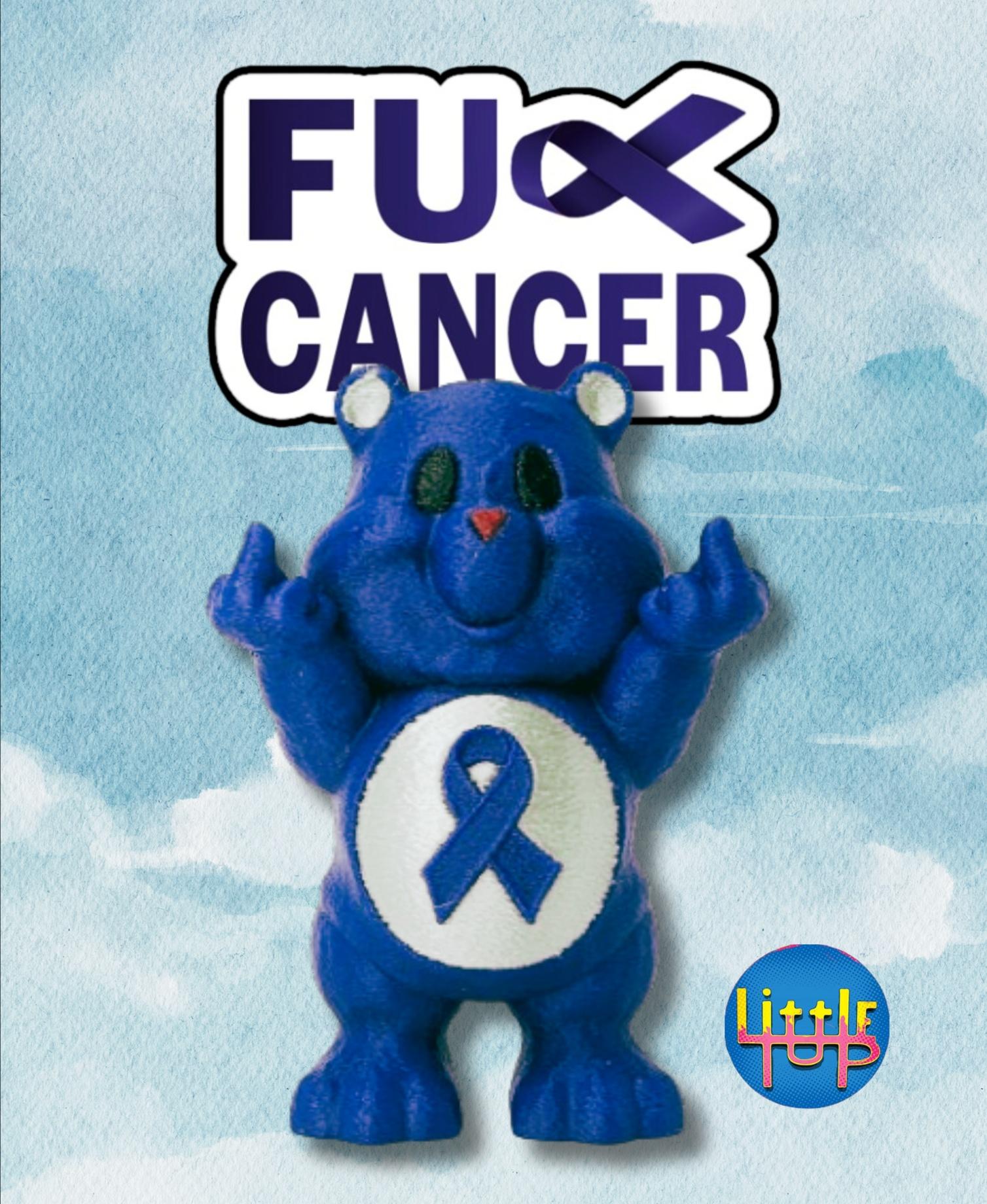 F-Cancer  Bear (1).stl - As someone who's currently undergoing treatment for colon cancer, I try to advocate testing.  If you feel something isn't right, if you are 45 or have a family history, make sure you get tested and talk to your doctor!   - 3d model