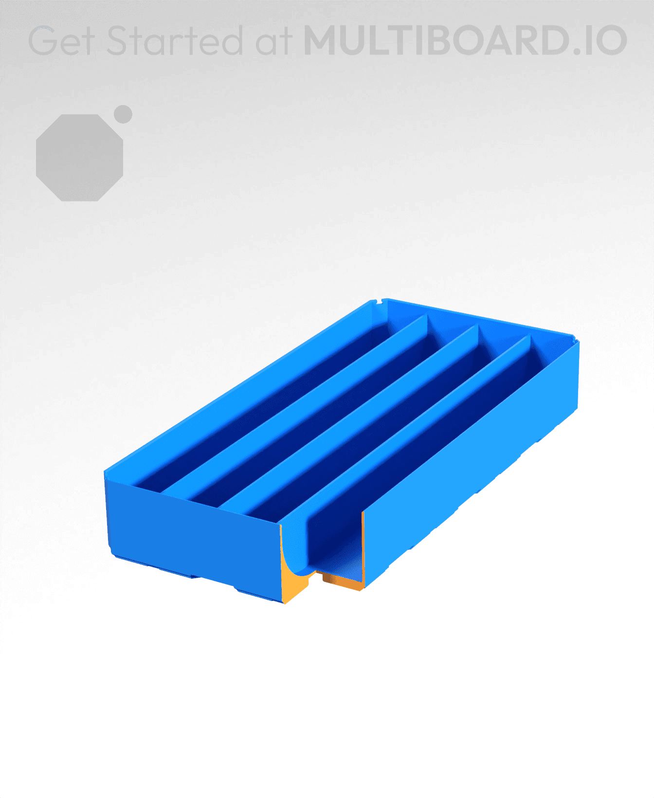 2x4x0.75 - Curved - Double Divided Bin - Multibin Insert 3d model