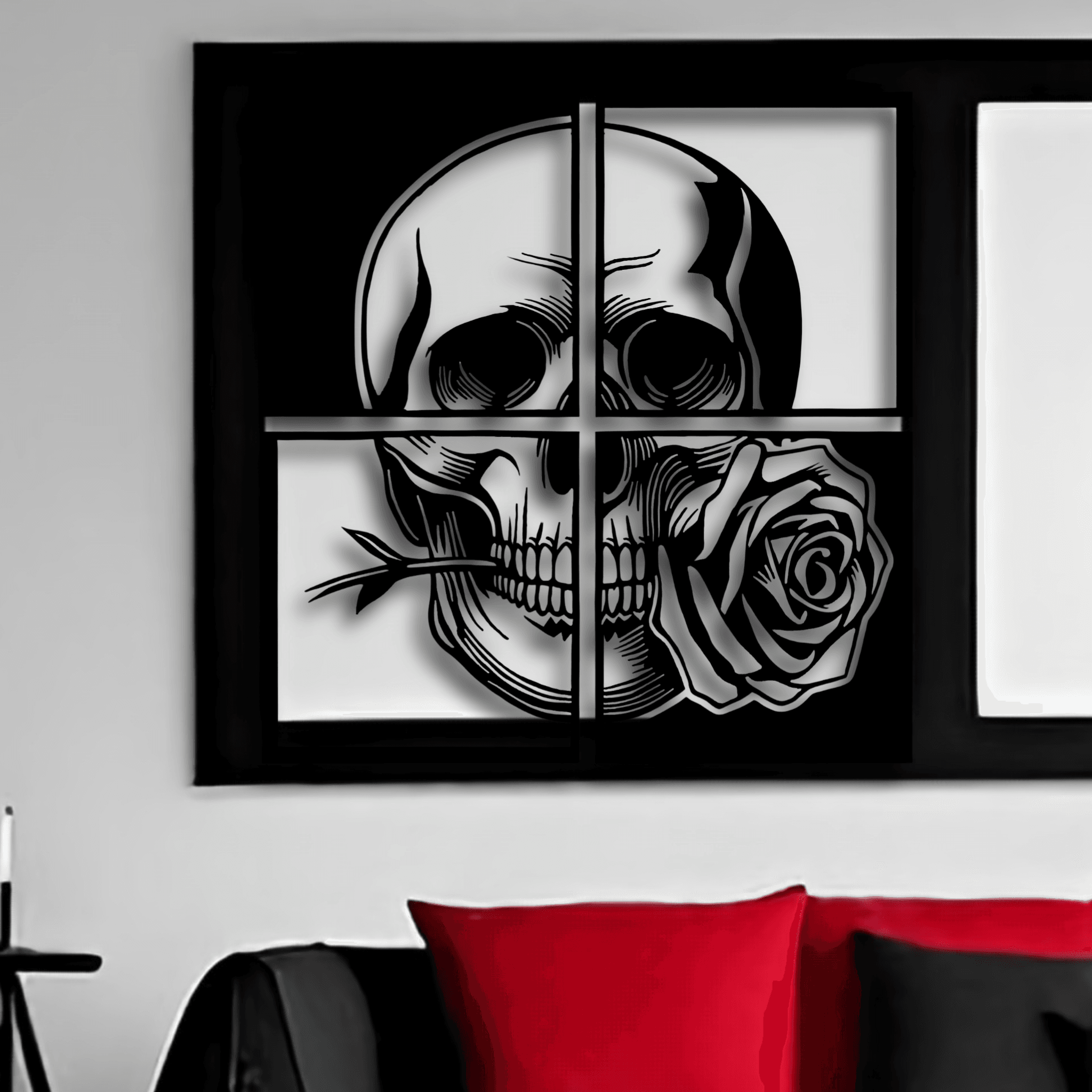 PIECE 2 of 4 HUGE Gothic Skull Wall Art Halloween Decor 3d model