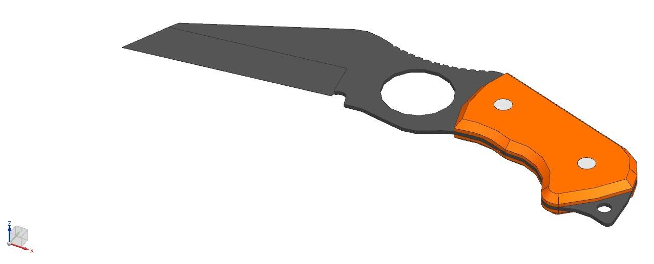 DIY Spyderco knife with fixed blade 3d model