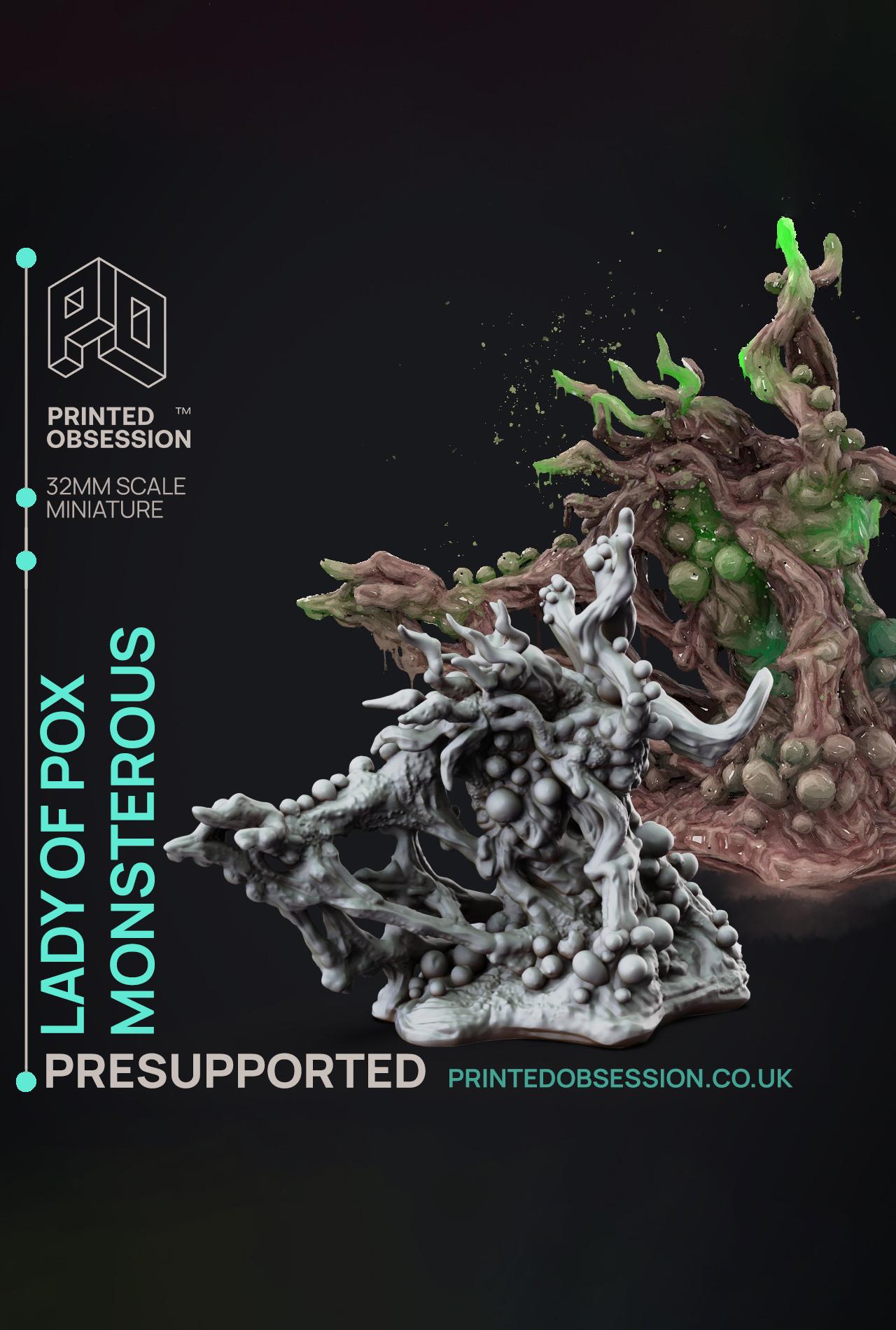 Lady of Pox - True Form - Lady of Pox - PRESUPPORTED - Illustrated and Stats - 32mm scale			 3d model
