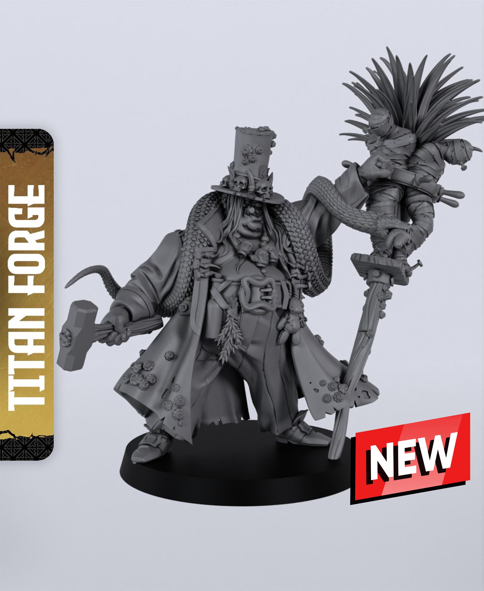 Ogre Voodoo Doctor - With Free Dragon Warhammer - 5e DnD Inspired for RPG and Wargamers 3d model