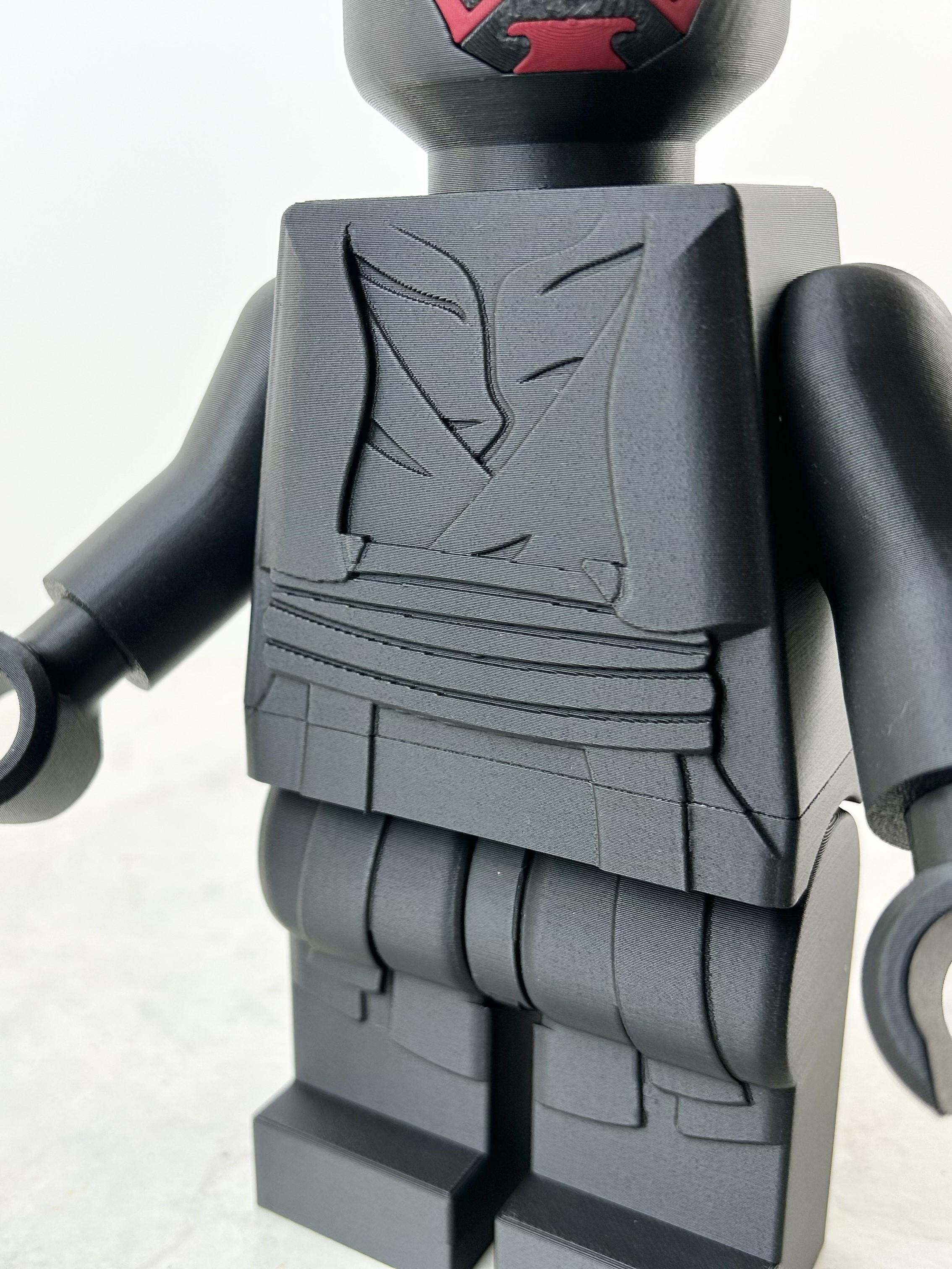 Darth Maul (9 inch brick figure, NO MMU/AMS, NO supports, NO glue) 3d model