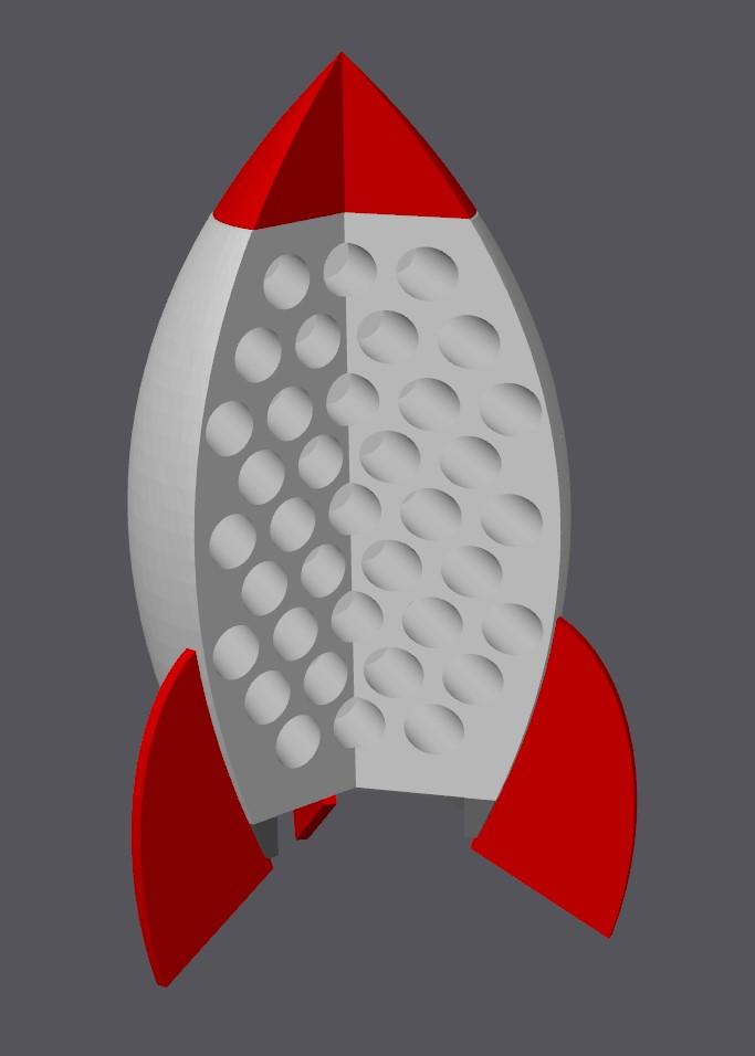 AAA Battery Holder Rocket 3d model