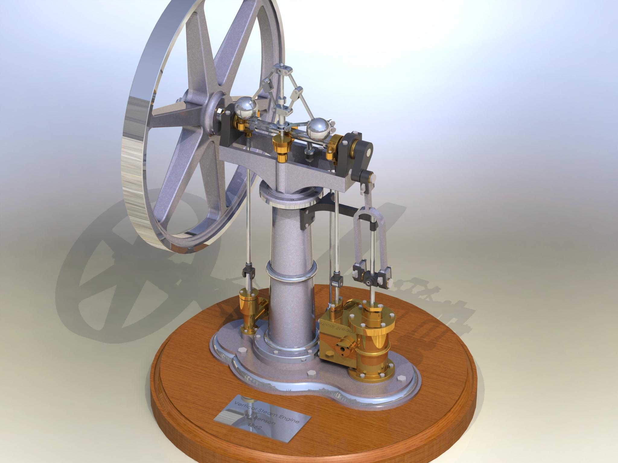 Benson Vertical Steam Engine (Motor Vertical de Vapor Benson) 3d model