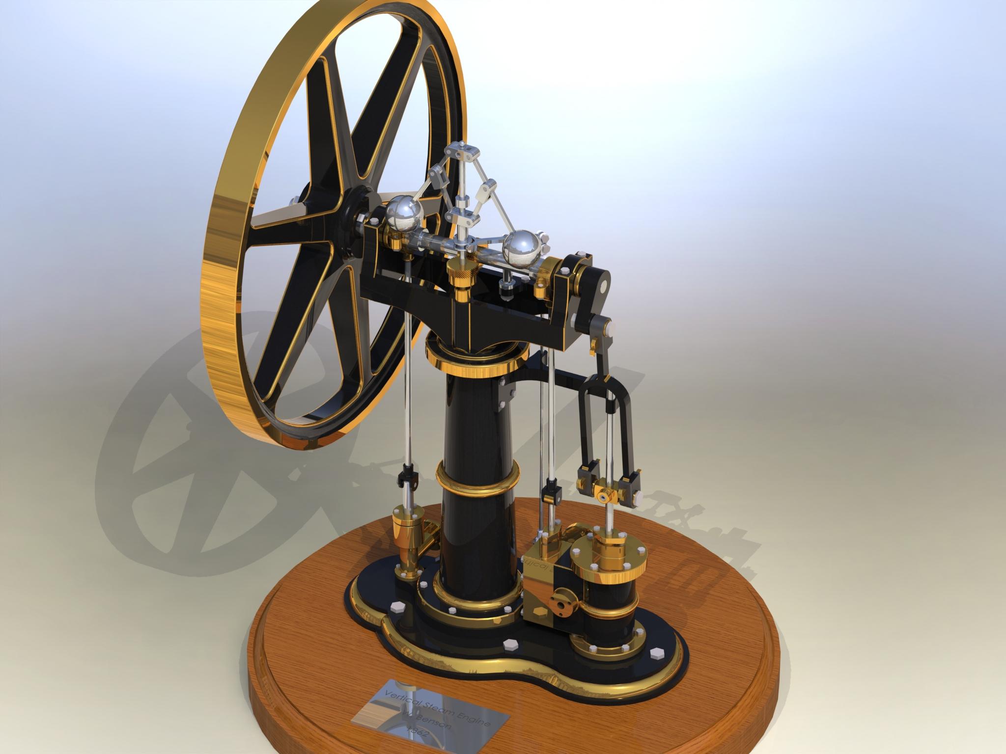 Benson Vertical Steam Engine (Motor Vertical de Vapor Benson) 3d model