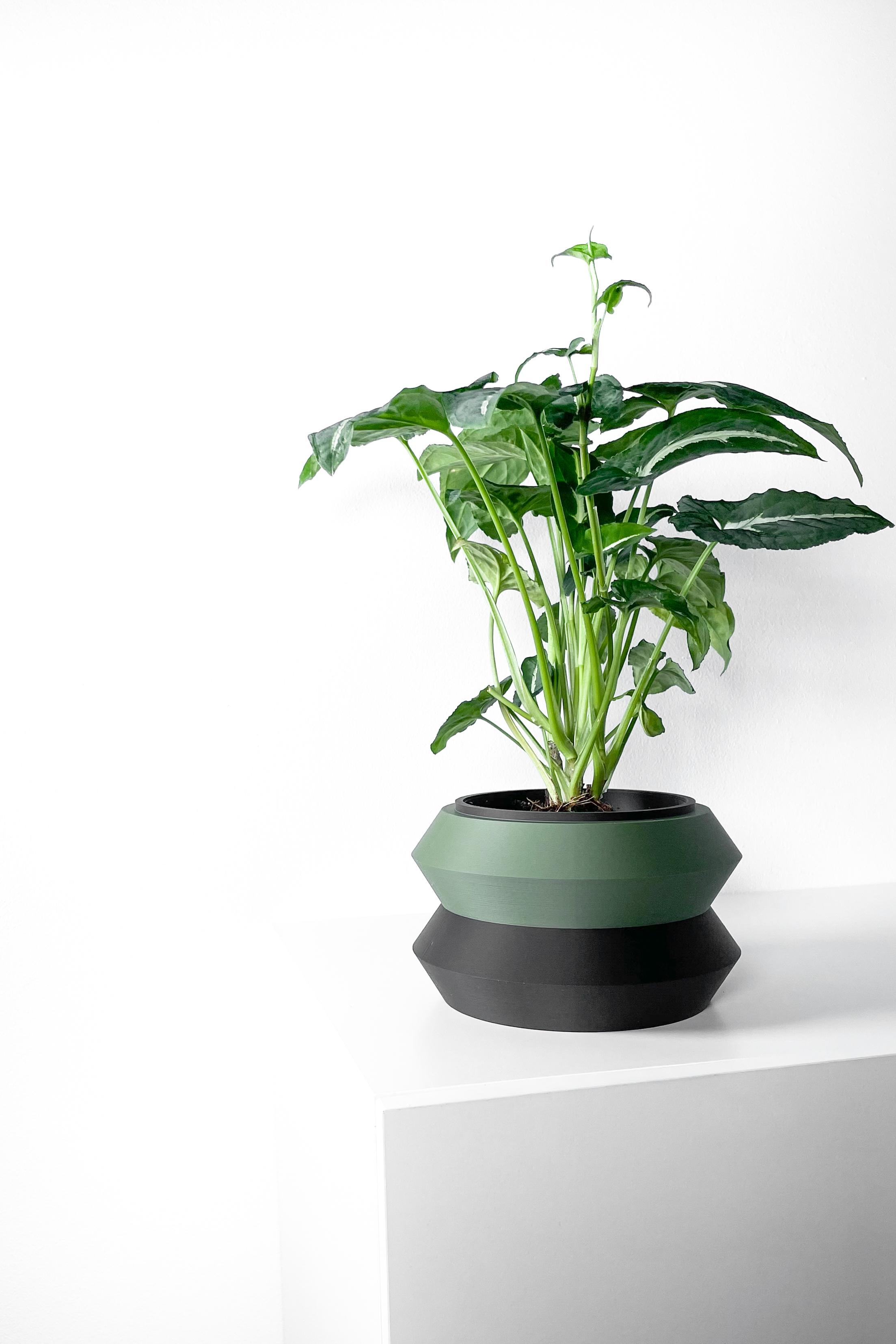 The Grafel Planter Pot with Drainage Tray & Stand Included | Modern and Unique Home Decor 3d model
