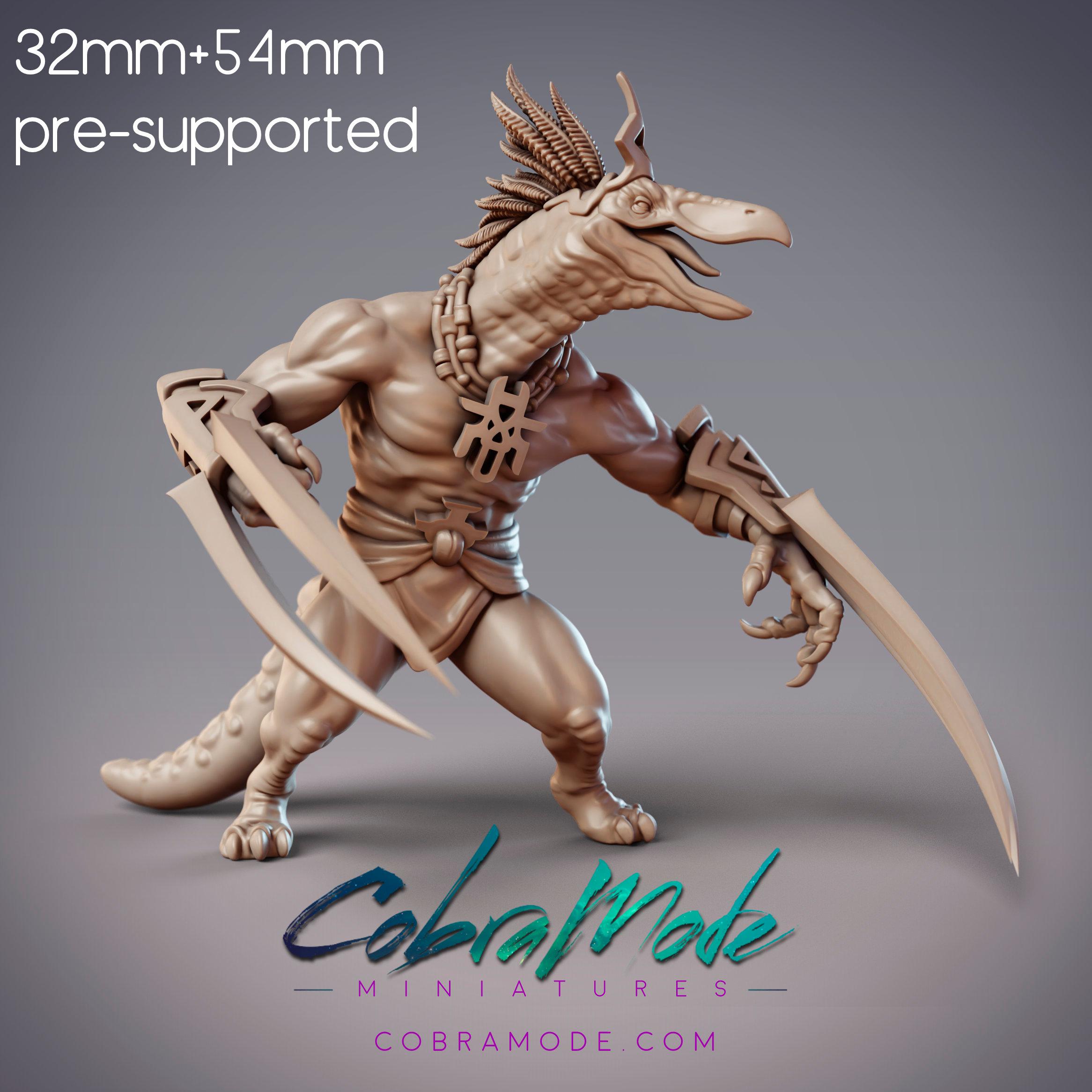 Dinosaur Folk Fighter - Ferelok, Dinovian Mercenary (Pre-Supported) 3d model