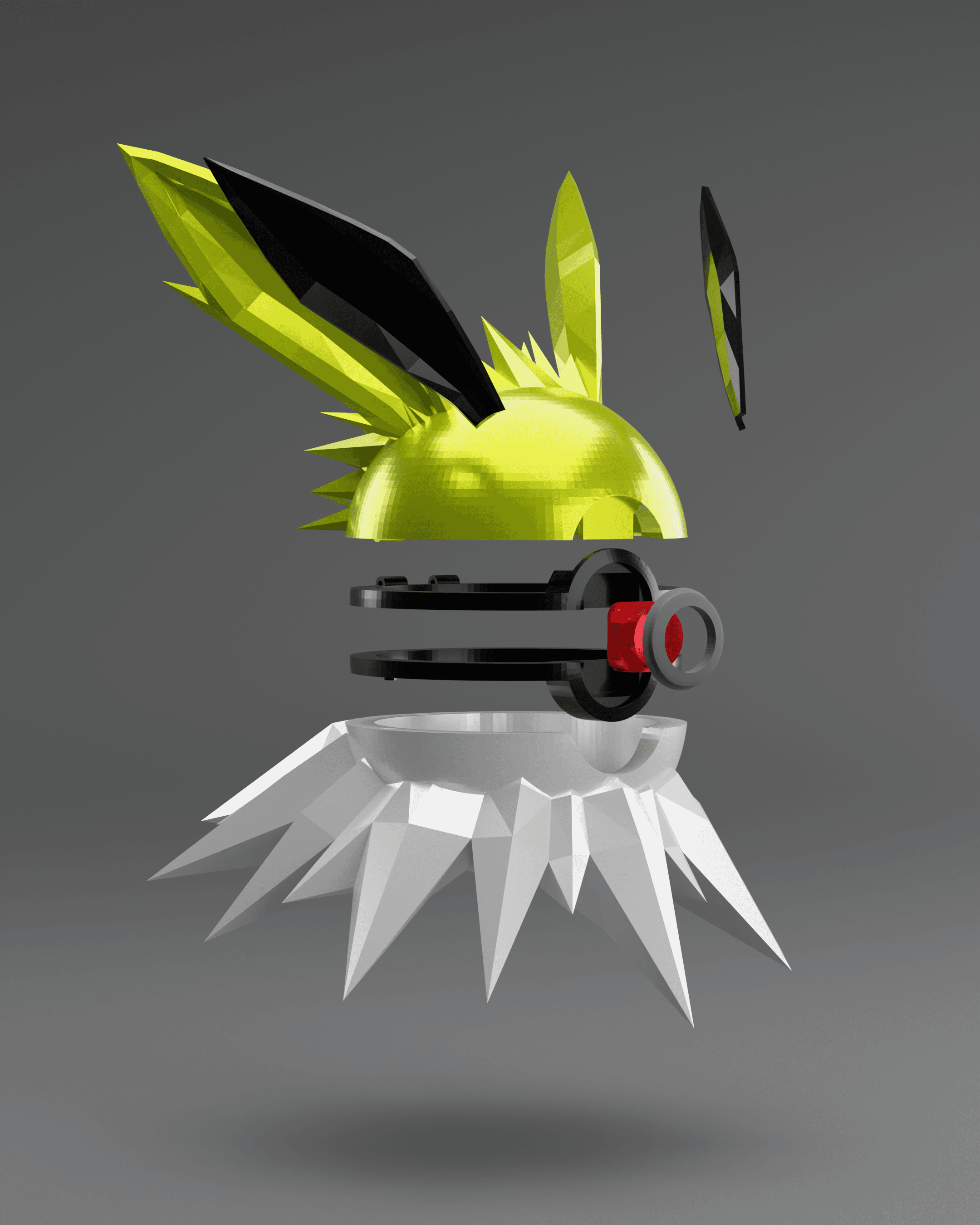 JolteBall Jolteon Themed Pokeball - Fan Art 3d model