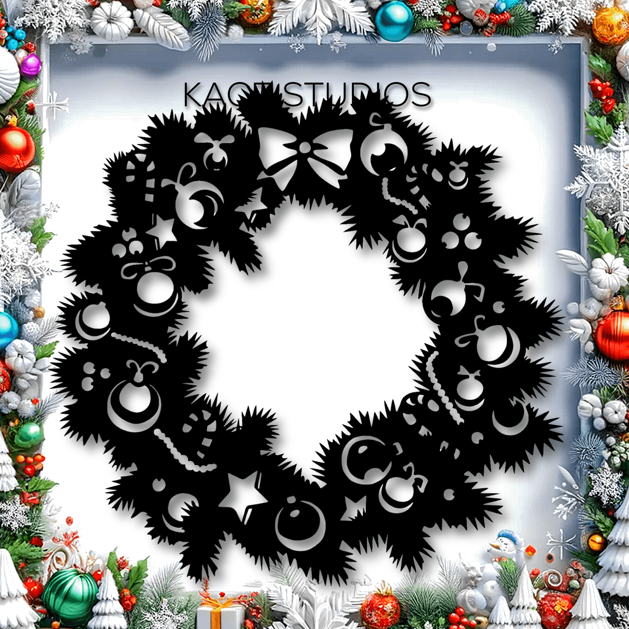 xmas wreath wall art christmas decoration christmas ornament 3d model