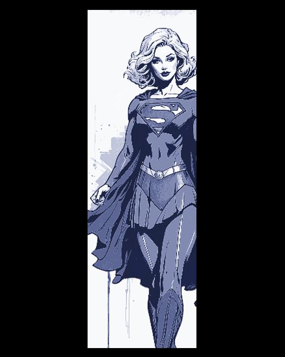 Fan Art Sketches of DC Characters Superman, Supergirl and Wonder Woman - Set of 3 Bookmarks 3d model