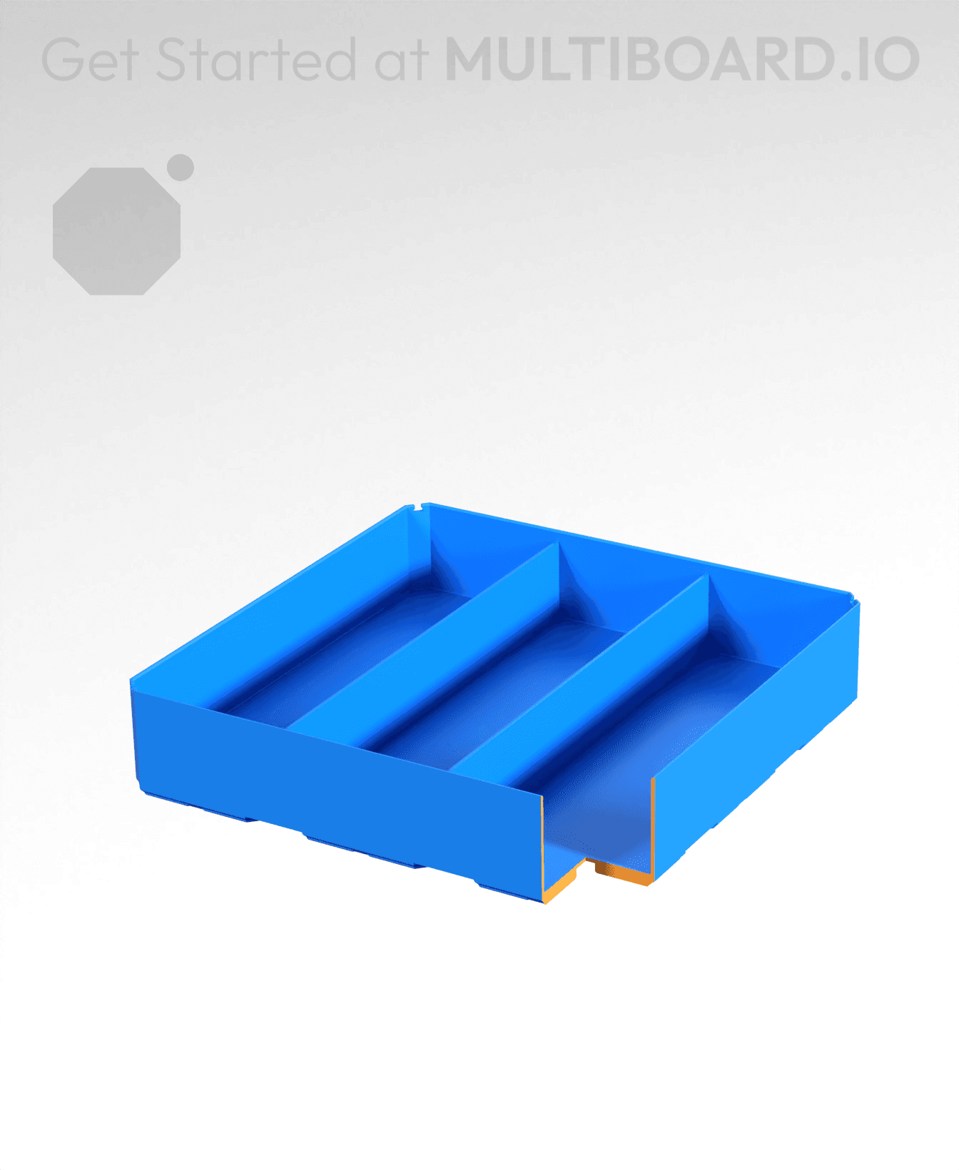 3x3x0.75 - Divided Bin - Multibin Insert 3d model