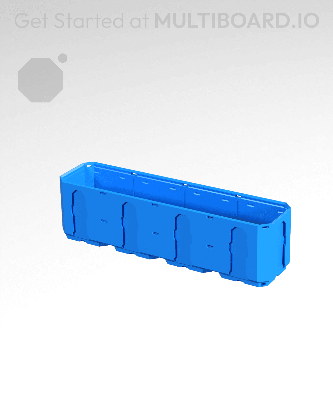 4x1x1 - Topped Multipoint Rail - Multibin Shell 3d model