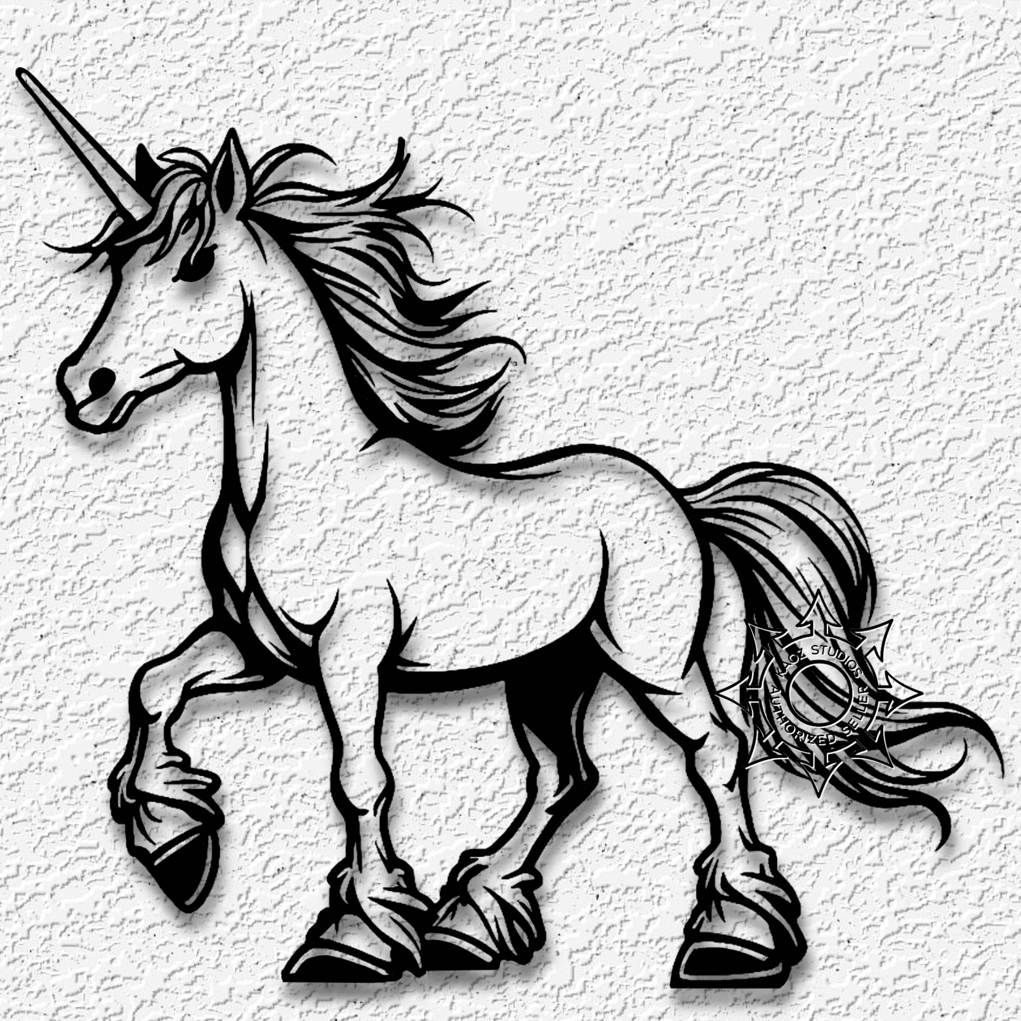 unicorn wall art magical horse fancy decor 3d model