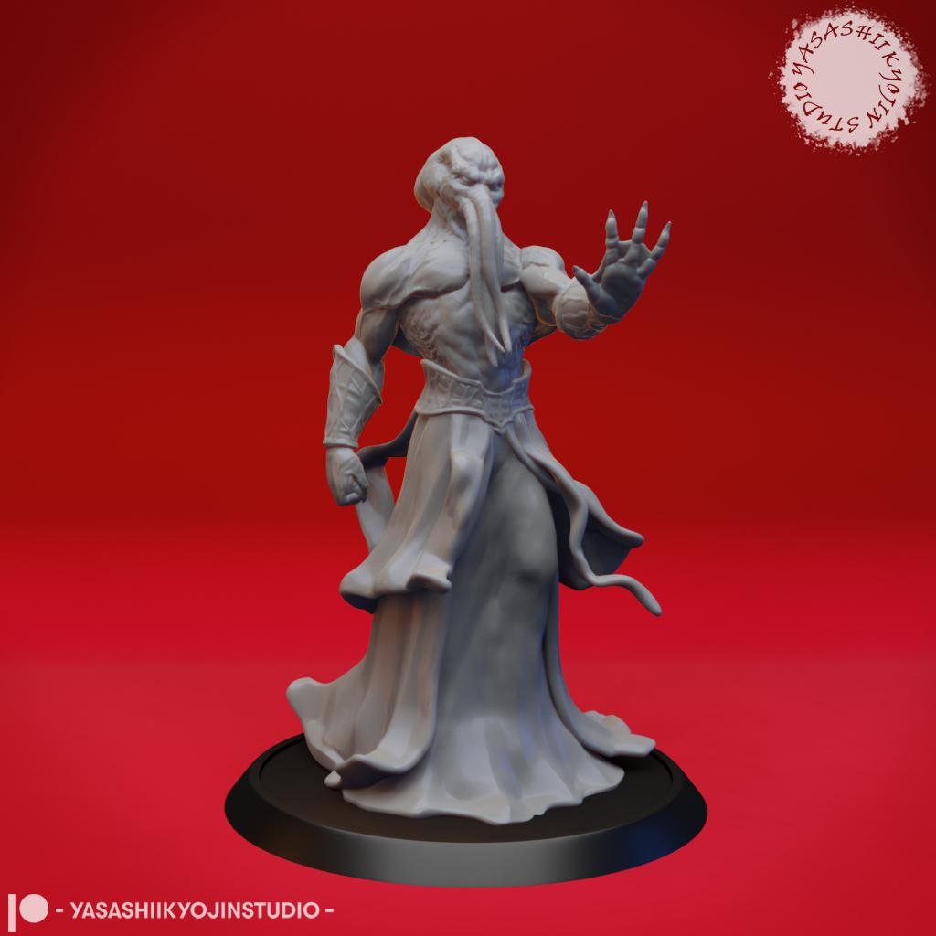 Mind Flayer Warband - Tabletop Miniatures (Pre-Supported) 3d model