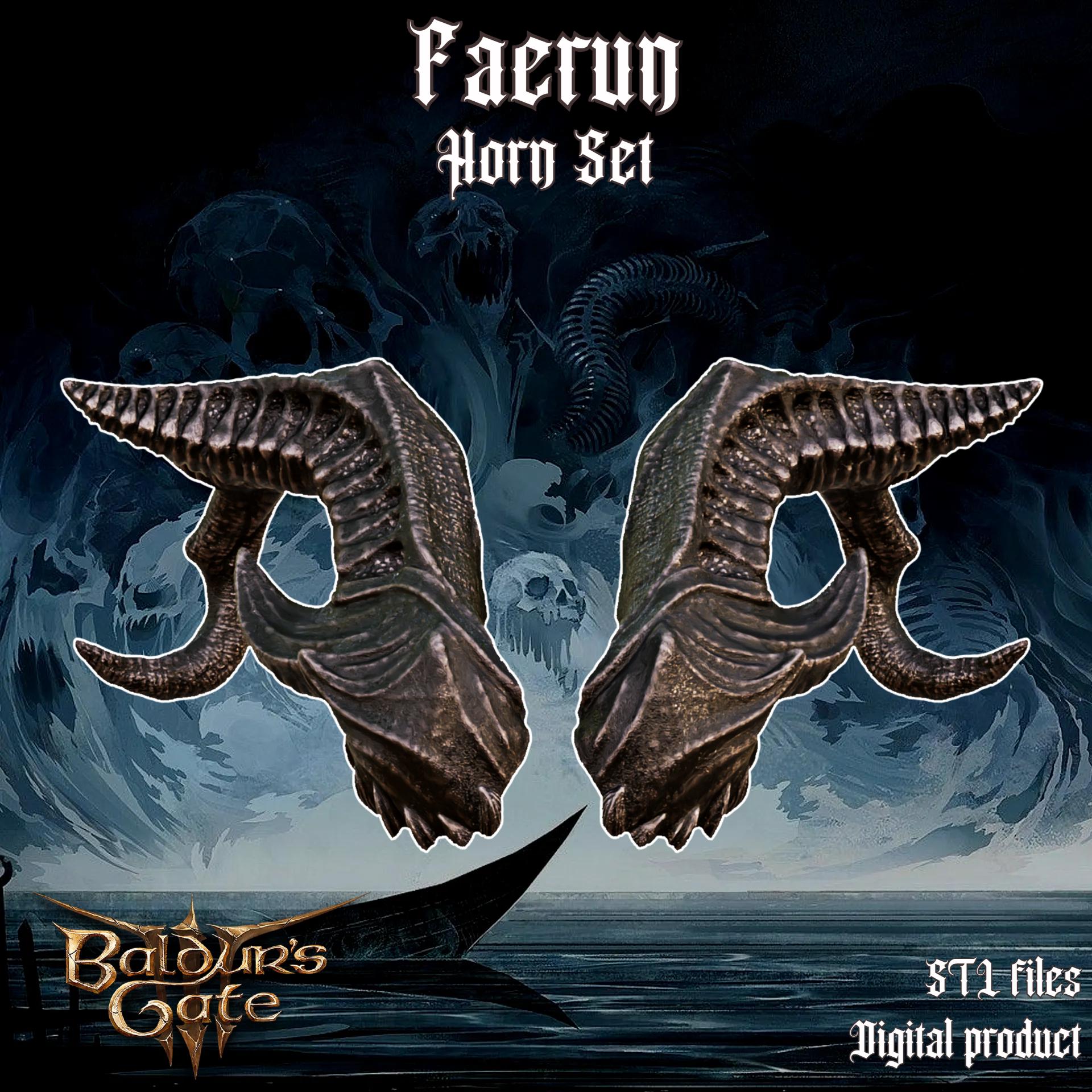 FANTASY FAERUN HORNS SET BALDURS GATE 3 3d model