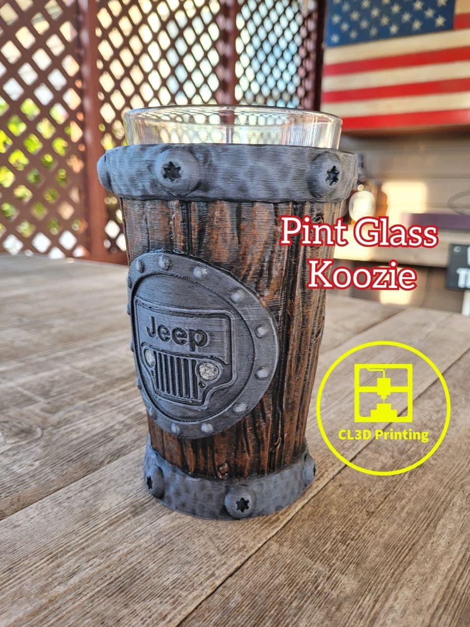 Wood Jeep Grill Pint Koozie 3d model