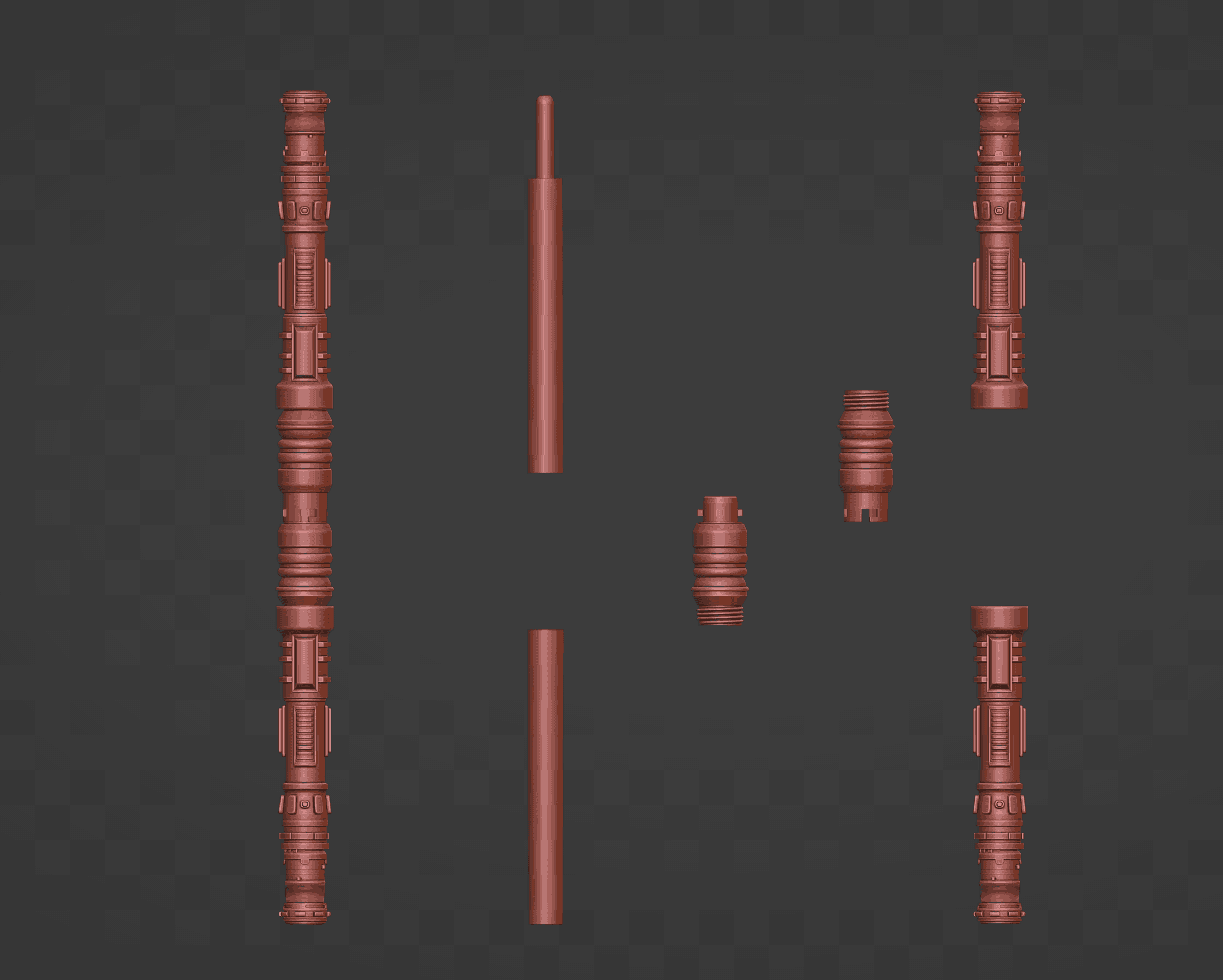Print in Place Connecting Double Lightsaber 1 3d model