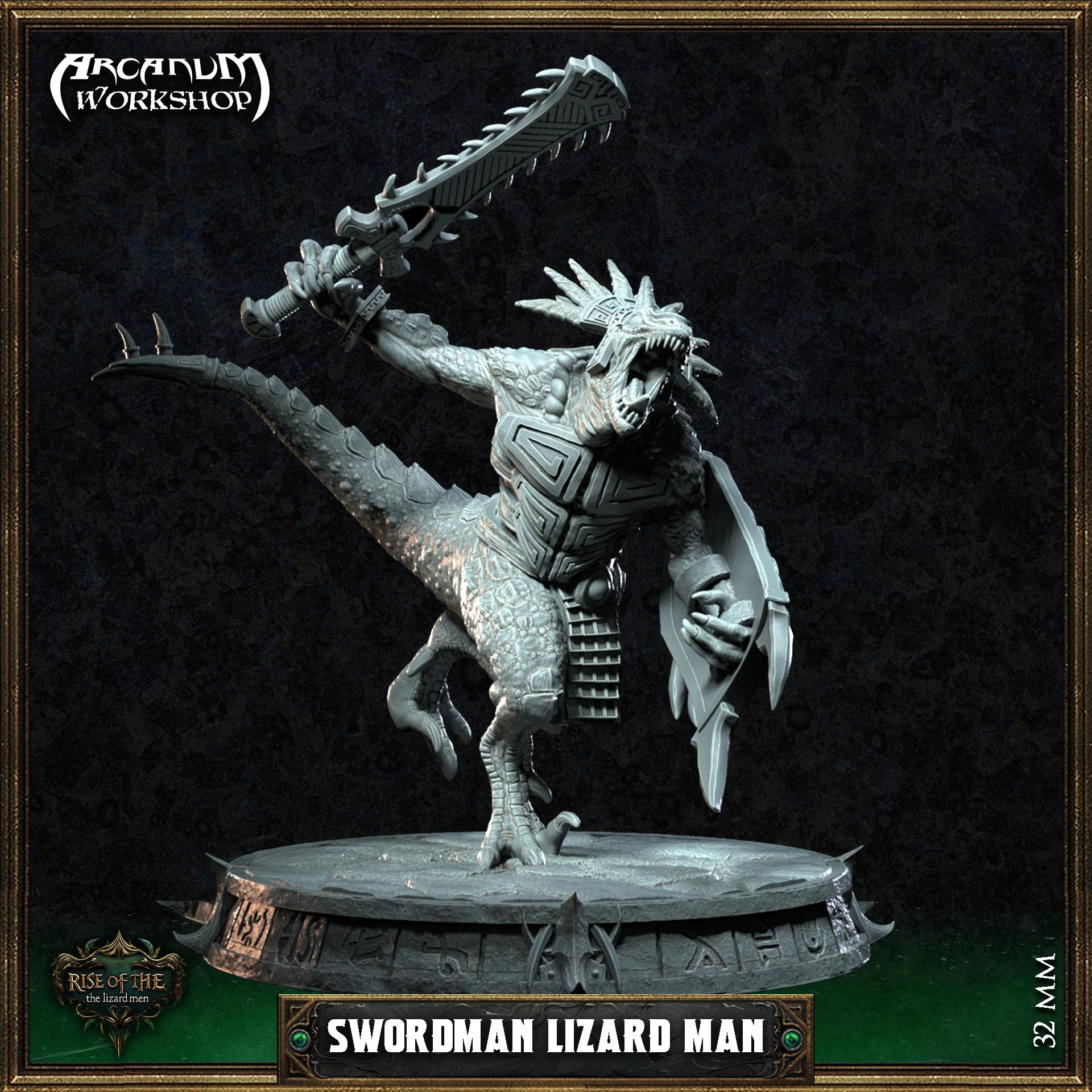 Lizard Men Swordman 32mm 3d model