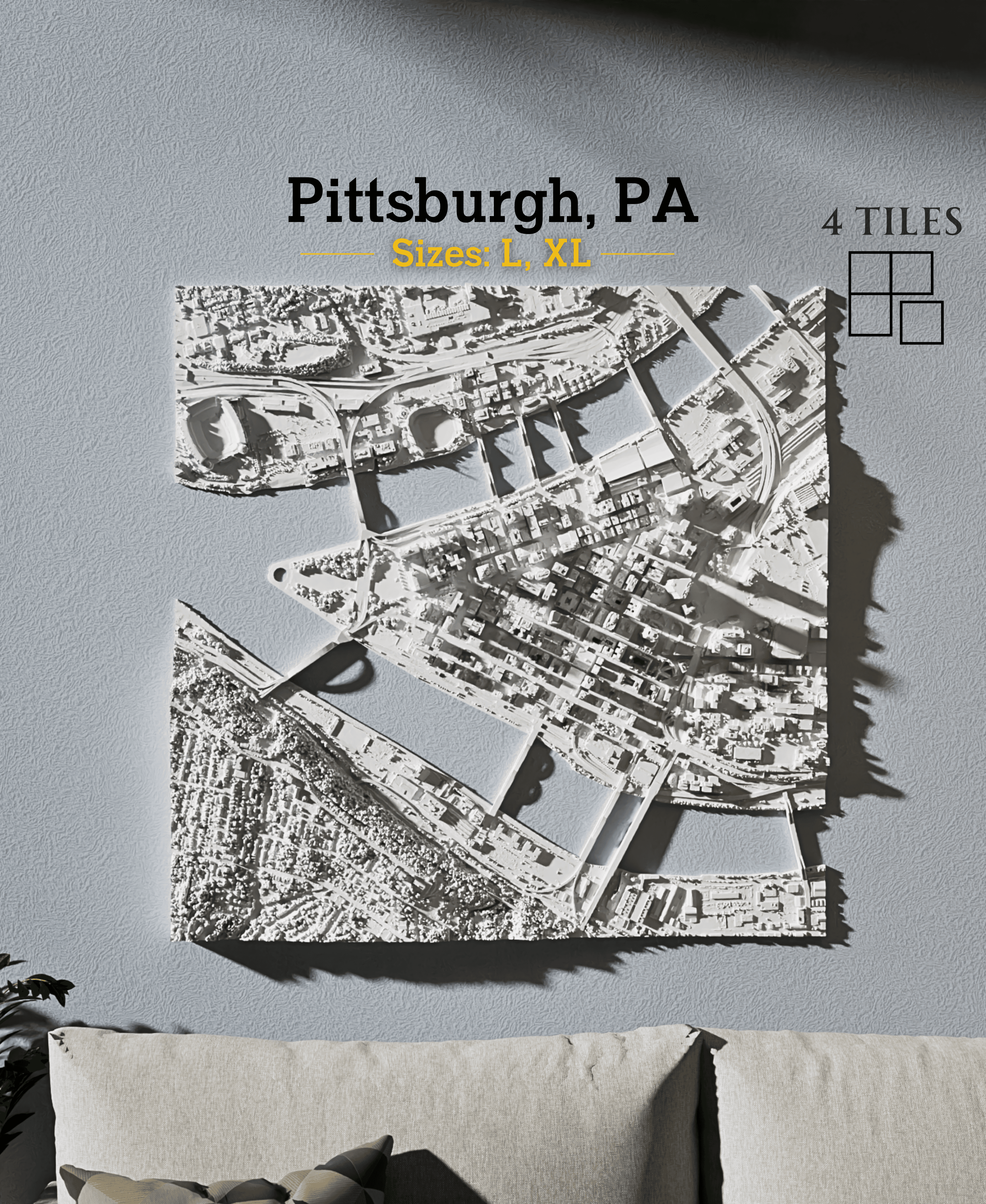 Pittsburgh, PA - Large & Extra Large 3d model