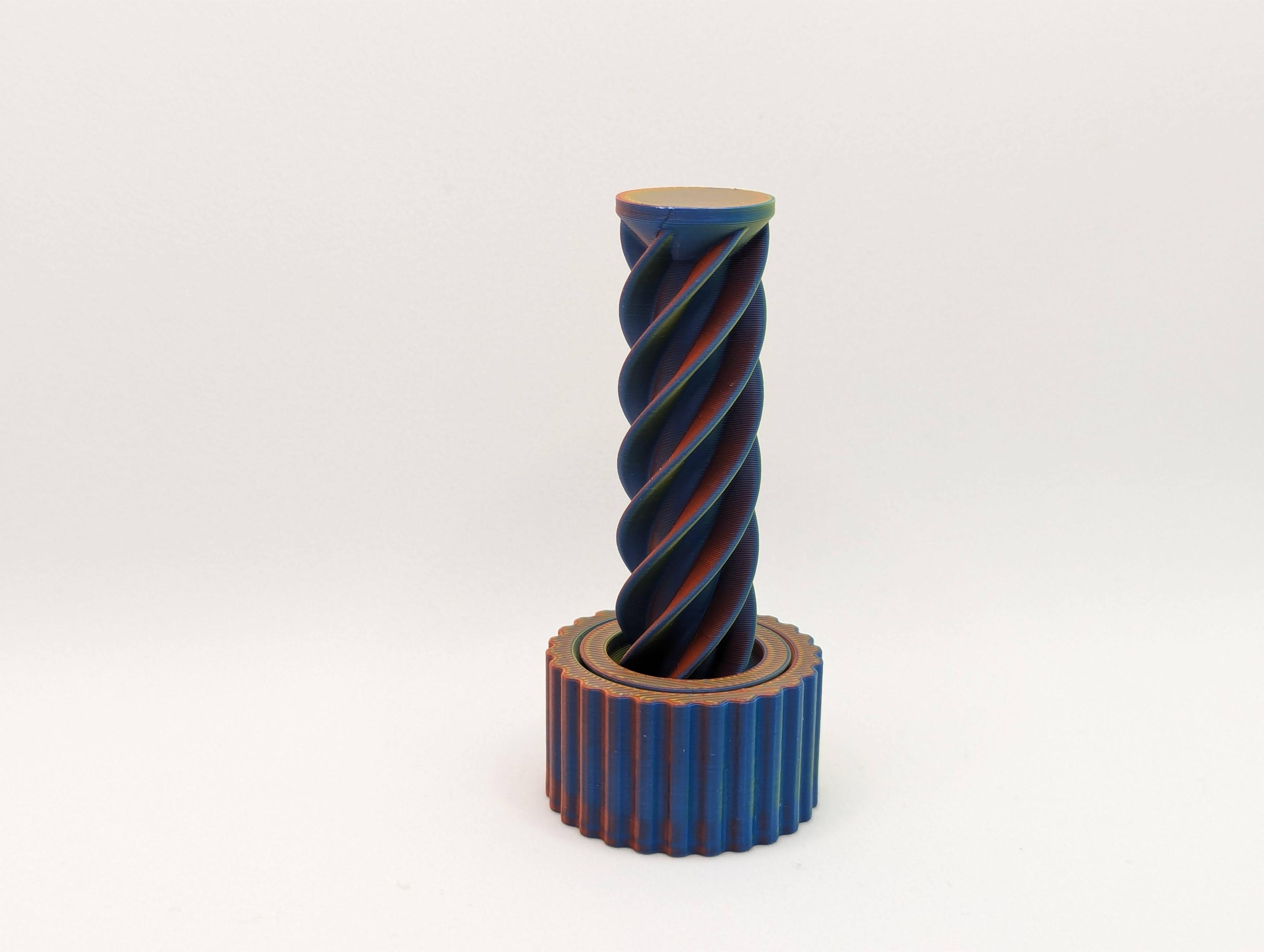 Print in Place Vortex/Spiral with Spinning Outer Ring Fidget  3d model