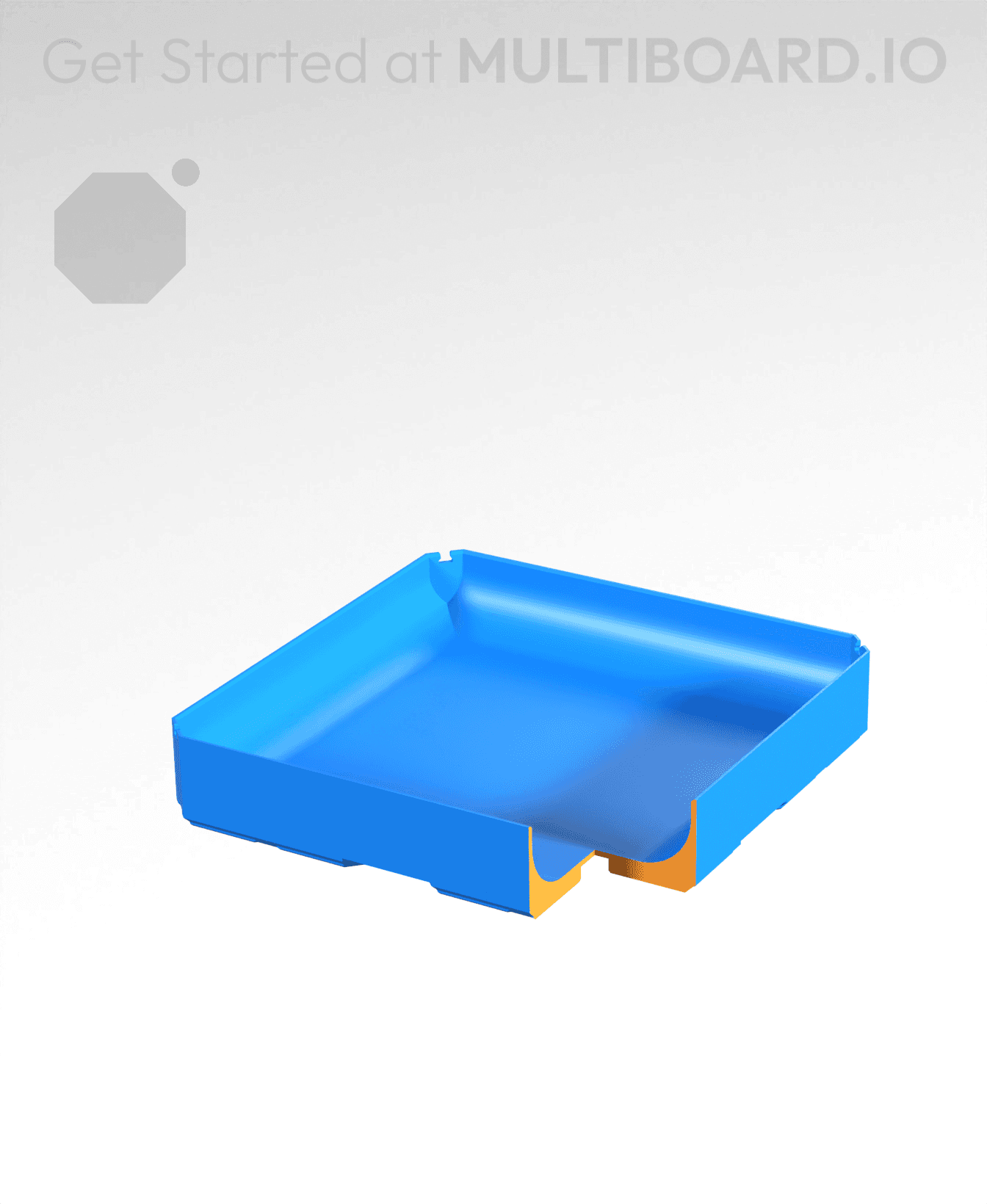 2x2x0.5 - Full Curved Bin - Multibin Insert 3d model