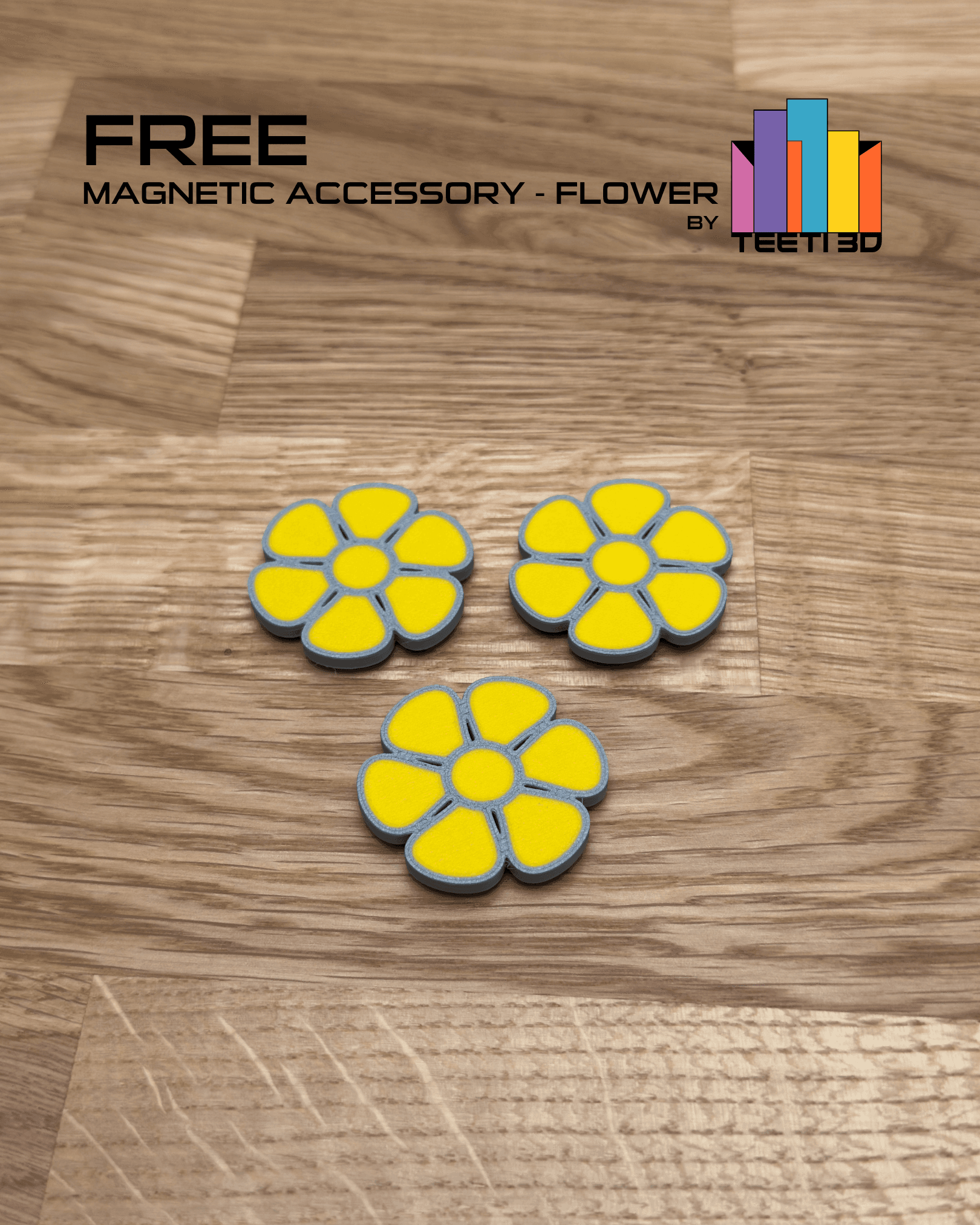 Magnetic Accesory - Flower by TeeT3D 3d model