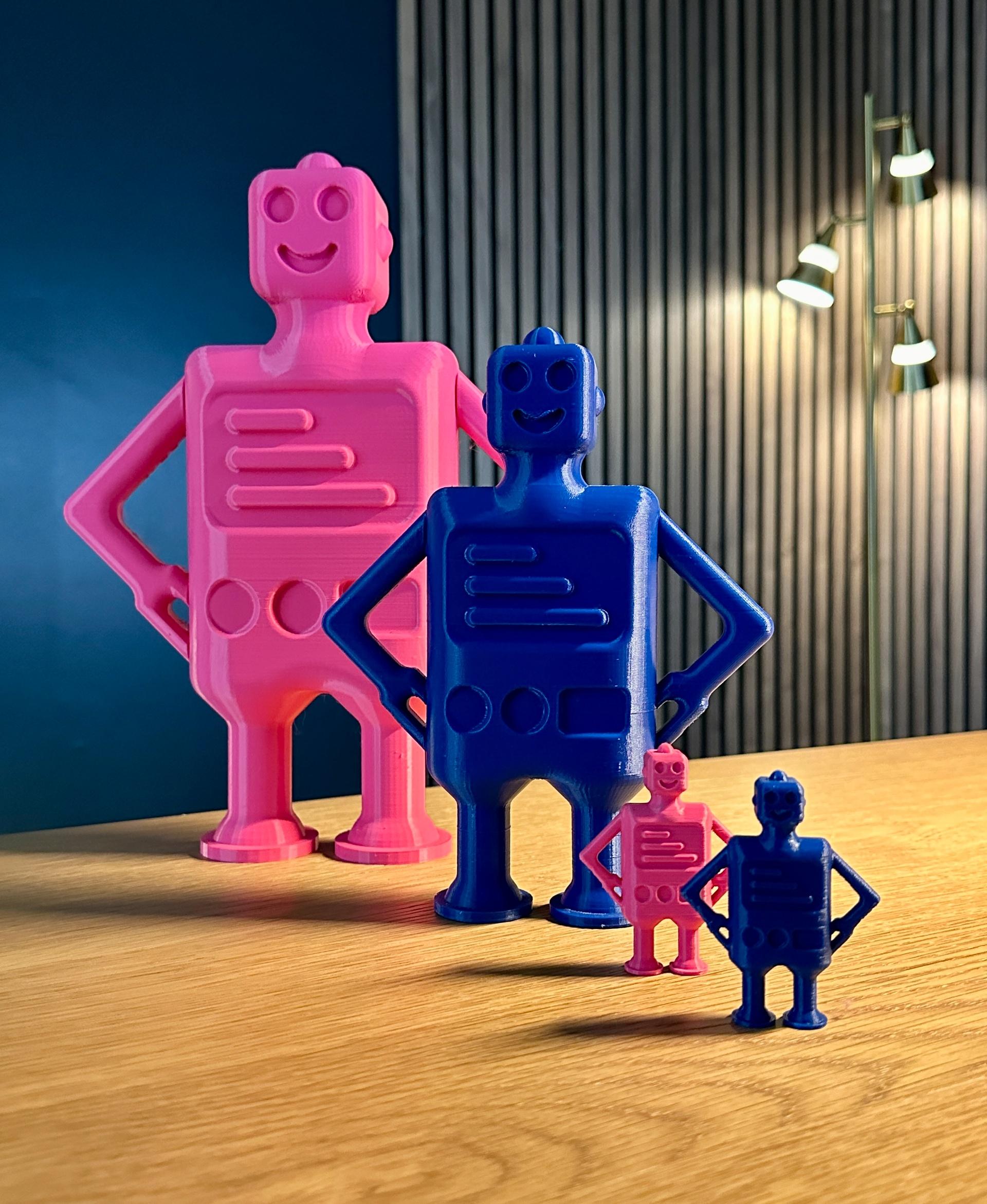 Robot Figurines Easy Print Classroom Pack 3d model