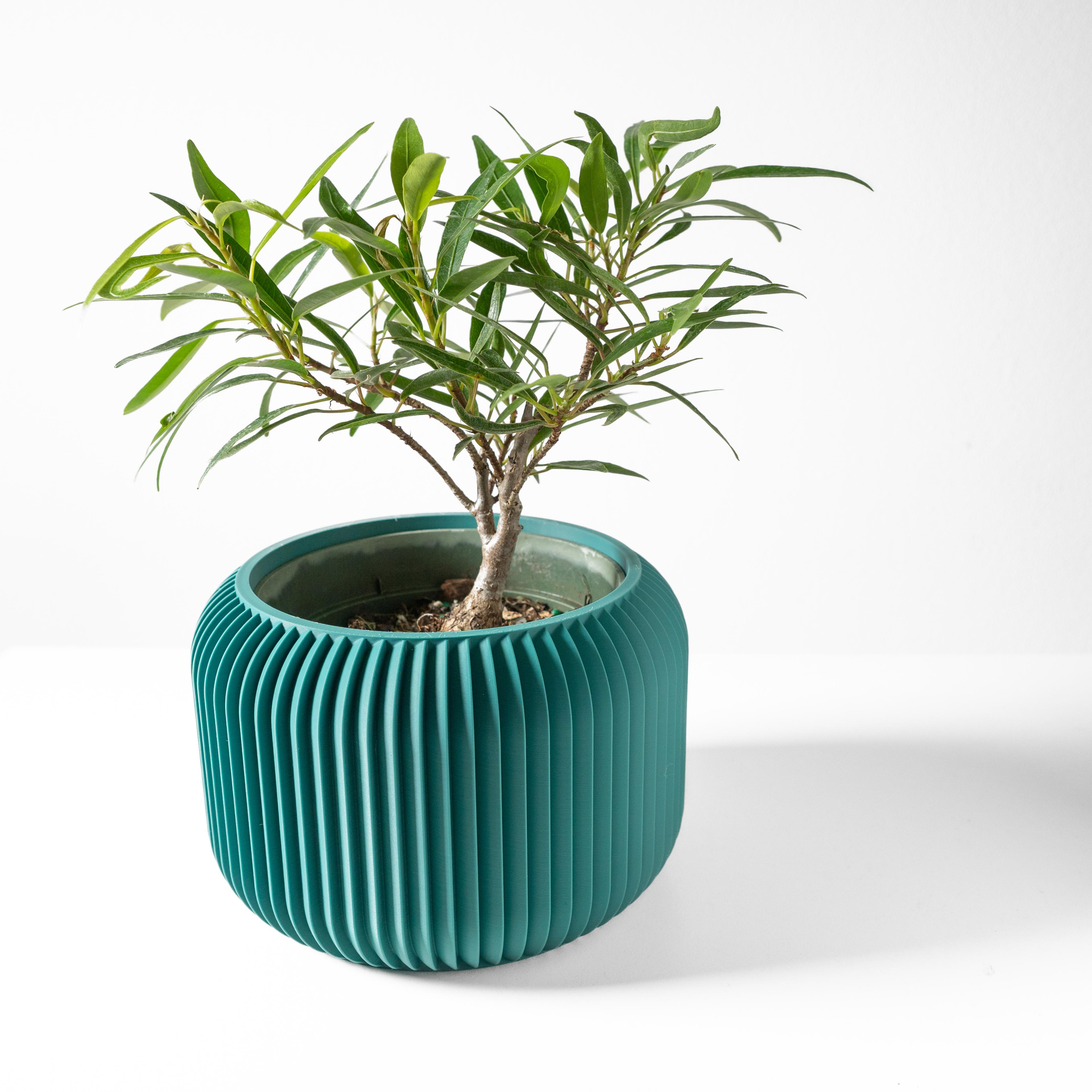 The Unis Planter Pot with Drainage Tray & Stand: Modern and Unique Home Decor for Plants 3d model